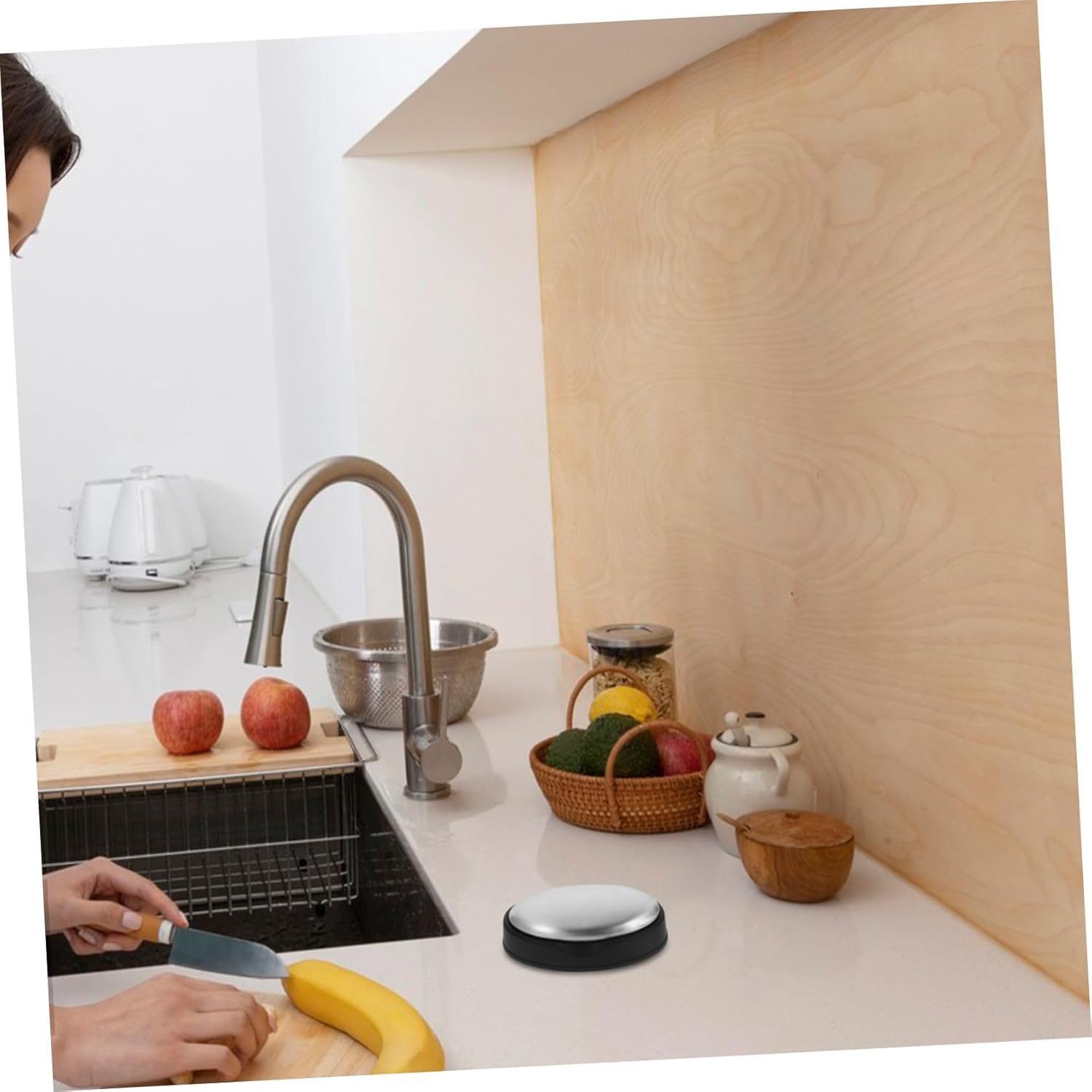 Zerodeko Stainless Steel Odor Eliminating Soap Bar Stain Removing Shaped Soap for Kitchen Portable Metal for Home image number 4