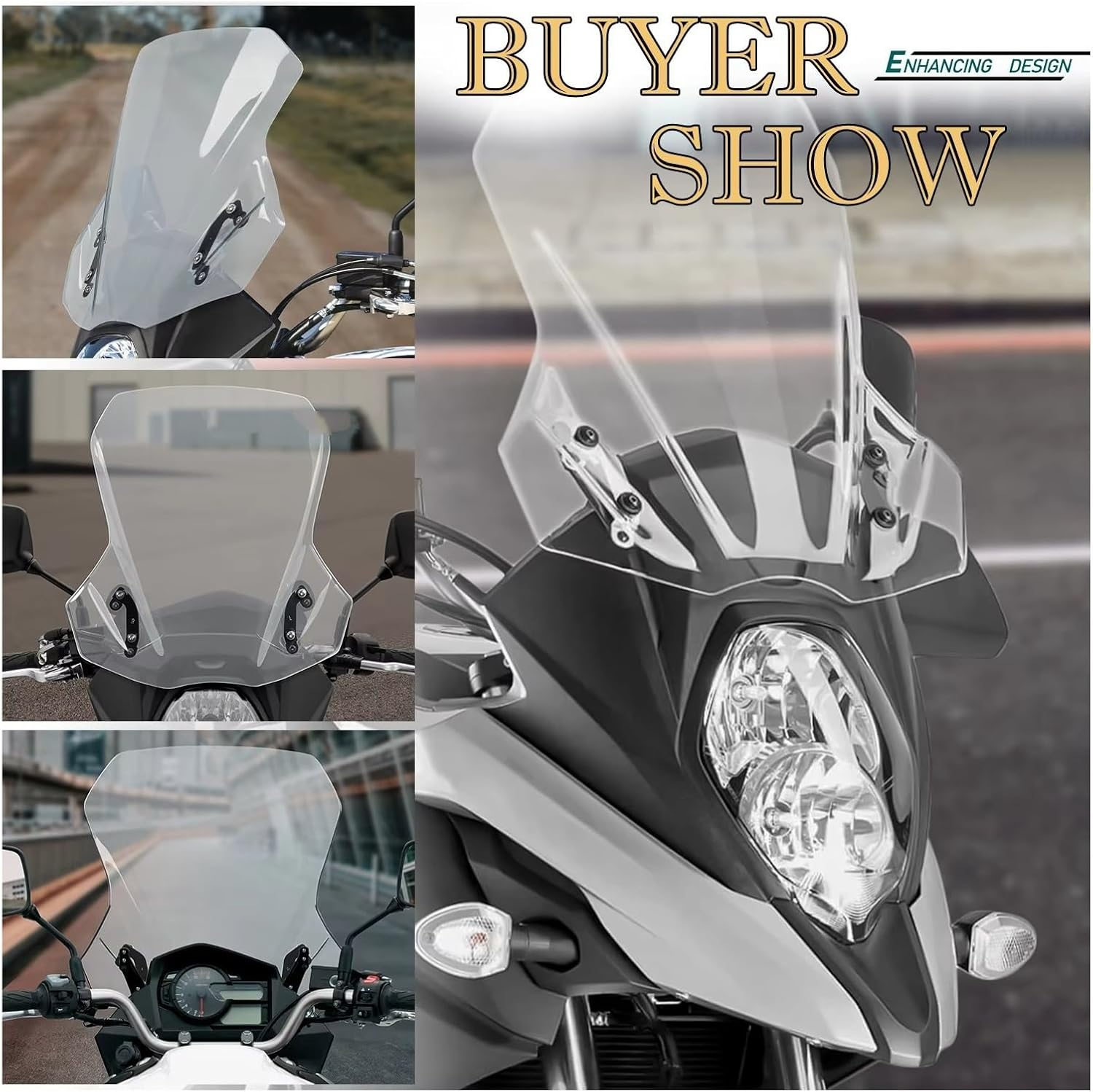 Motorbike Windscreen for Suzuki for DL650 for V-Strom650 2017-2023 Motorcycle Windscreen Windshield Wind Shield Screen Protector Parts Double Bubble Windshield(Light Smoke) image number 6