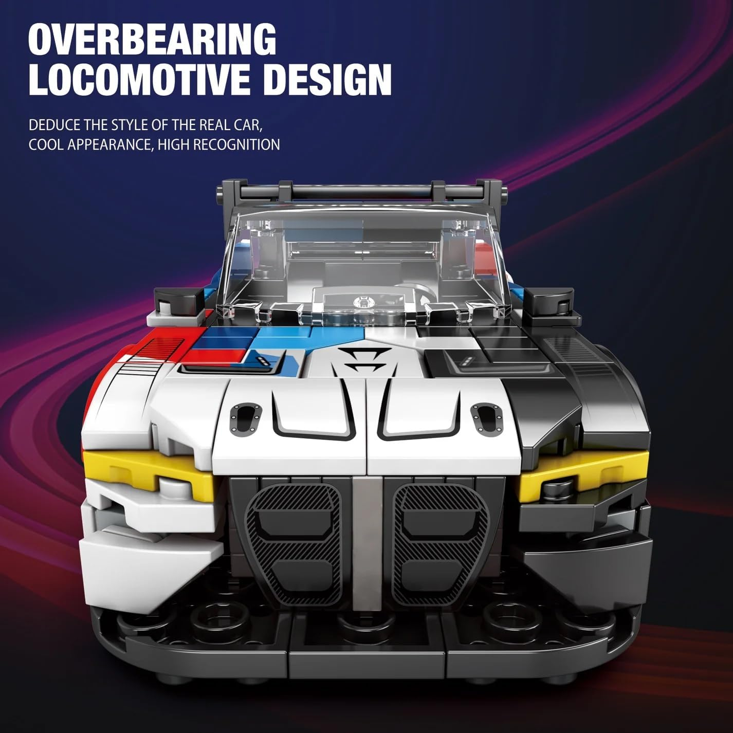 Reobrix 672 BMW M4 GT3 Toy Car Building Blocks, Model Cars Building Kit for Display and Collectible, Race Car Building Toy for Boys and Adults, Compatible with , 385 Pieces image number 6