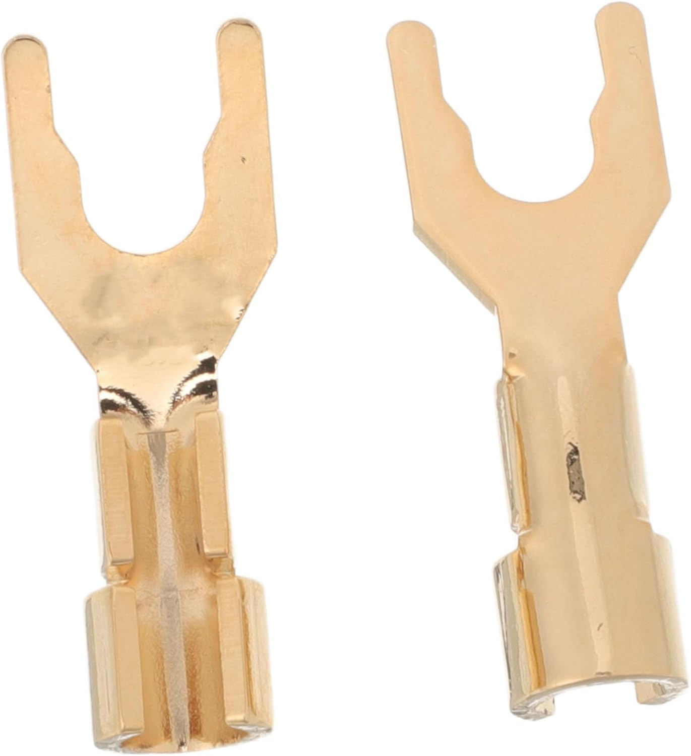 AKOOSY 2Pcs Plated Hifi Speaker Spade Connectors Y Spade Plugs for Banana Speaker Cable Stable Audio Wire Connectors for Home Theater Amplifiers Recording Studios image number 3