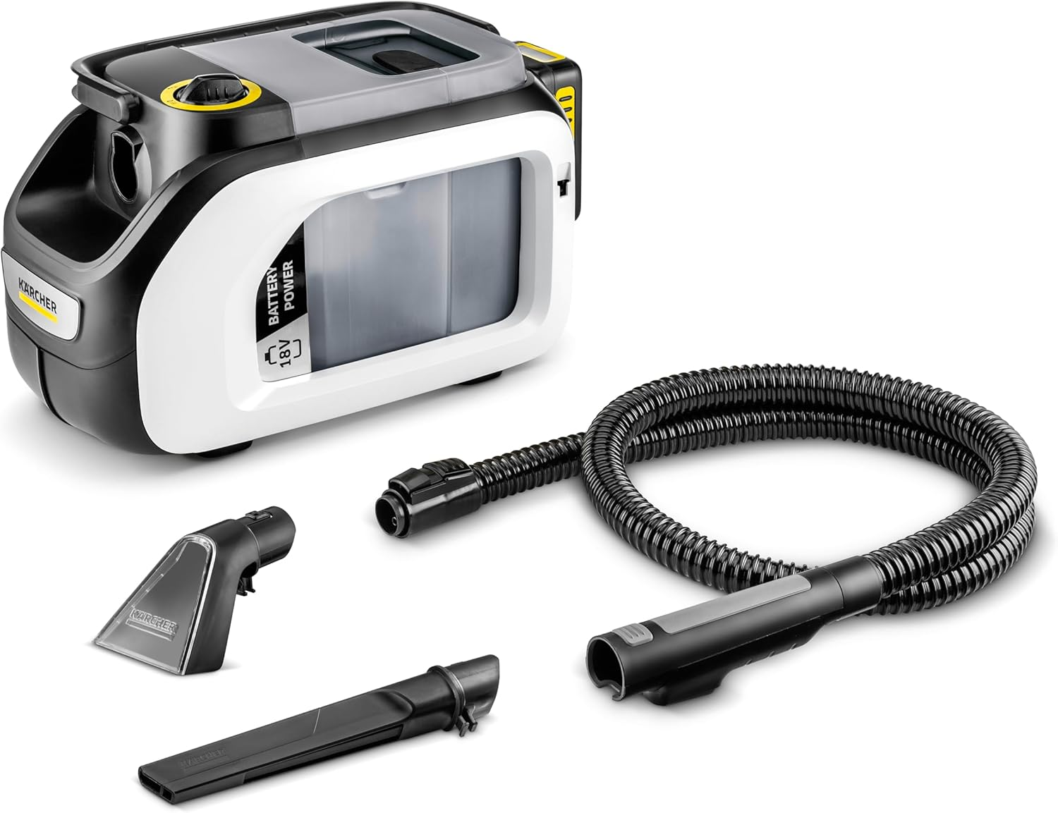 K&Auml;RCHER Spot Cleaner SE 3-18 Portable Battery Powered, Removes Tough Stains, Perfect for Cars, Carpets, Upholstery, Pet Stains, 18V 2.5AH Battery