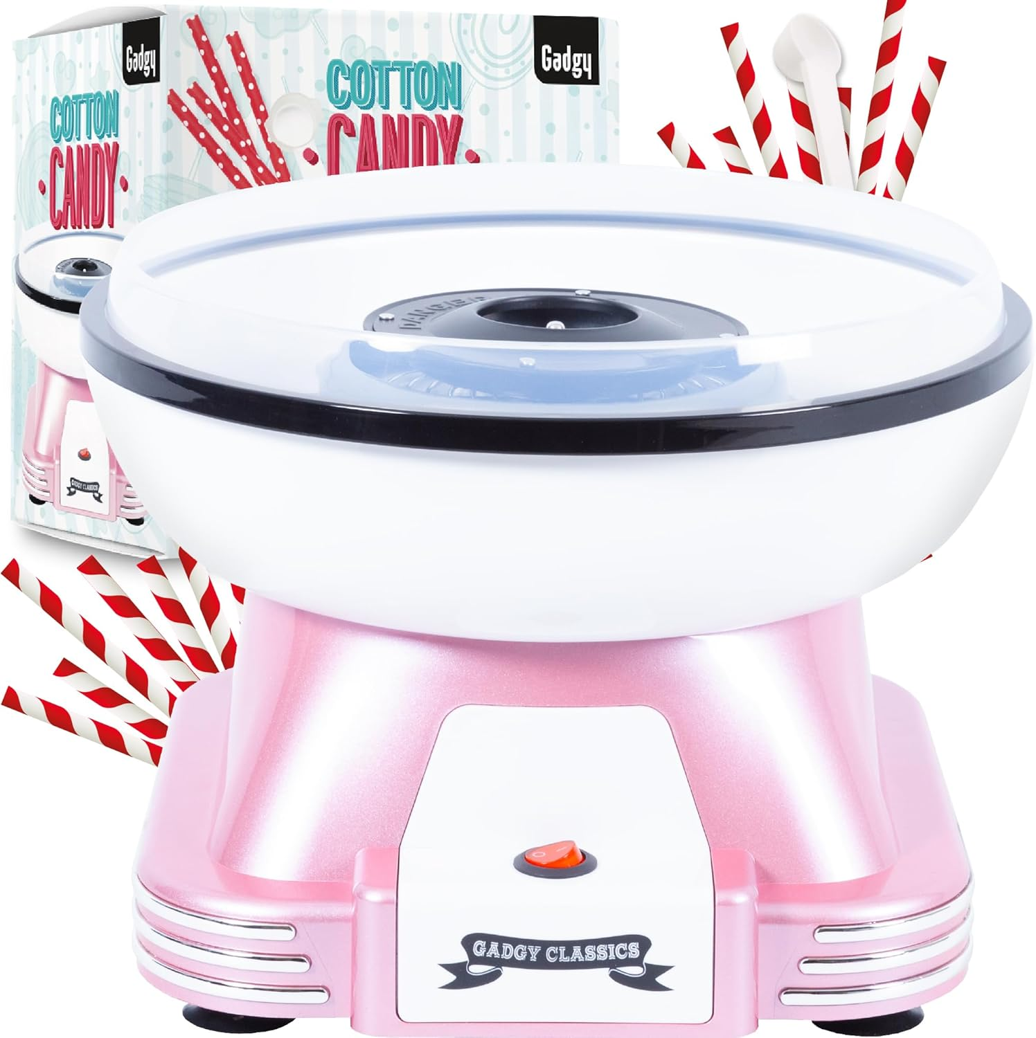 Gadgy Cotton Candy Machine for Home - Cotton Candy Machine for Sugar or Sweets - Cotton Candy Machine - Candy Floss for Children'S Parties, Birthday and Party - Pink