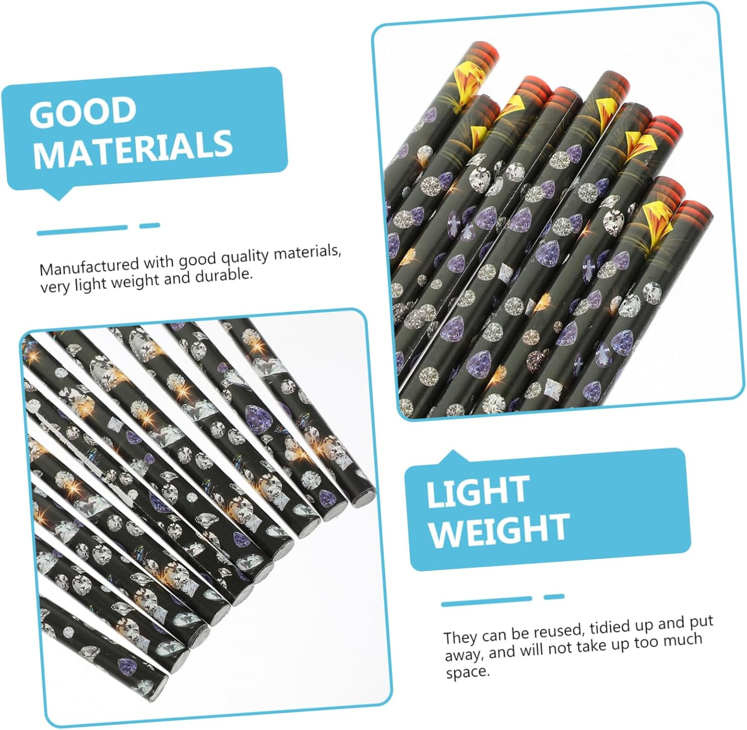 GOOHOCHY 10Pcs Nail Art Rhinestone Picker Pencil White Dotting Pen for DIY Manicure Decoration Self Adhesive Wax Stick Tool for Precise Gem Pickup image number 2