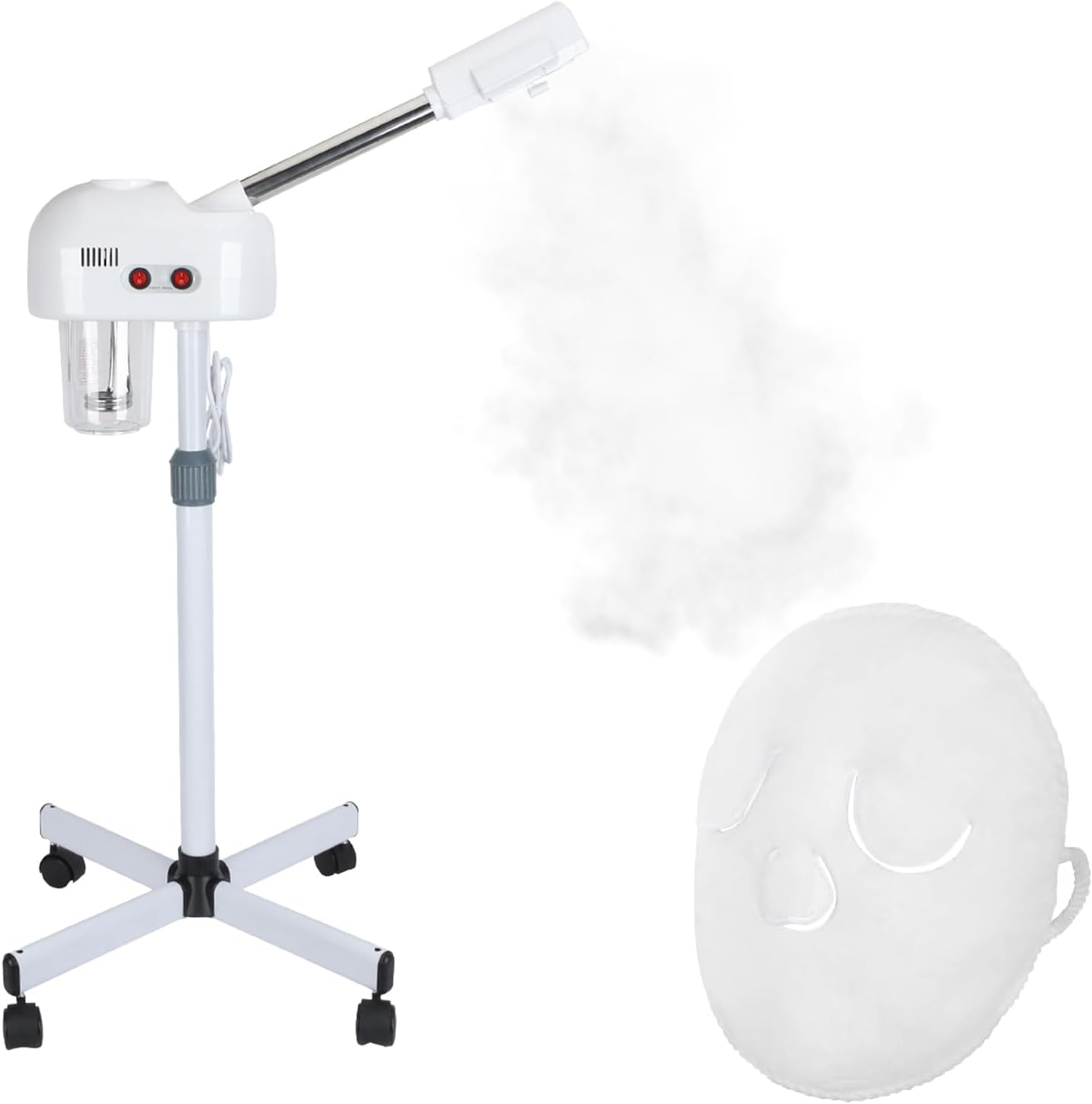 Professional Facial Steamer with Hot Ozone, Stand Face Steamer on Wheels, Face Steamer for Facial Deep Cleansing for Beauty Salons, and Spas, 360&deg; Ratotable Nozzle, Adjustable Height image number 3