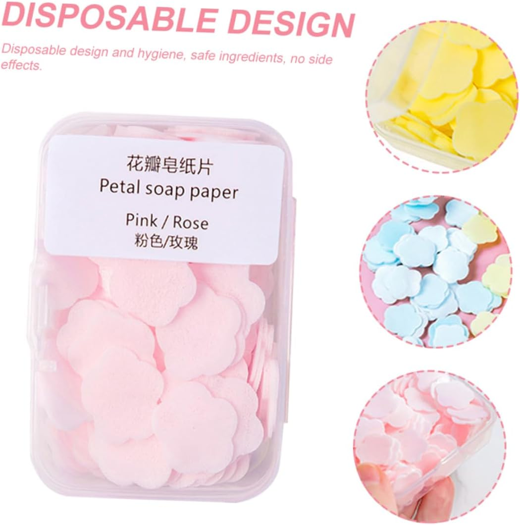 BELLIFFY 16 Boxes of Disposable Paper Soap Sheets Travel Hand Soap Flakes in Lemon Milk Rose and Jasmine Scents Portable Mini Slices for Outdoor and On-The-Go Use image number 4