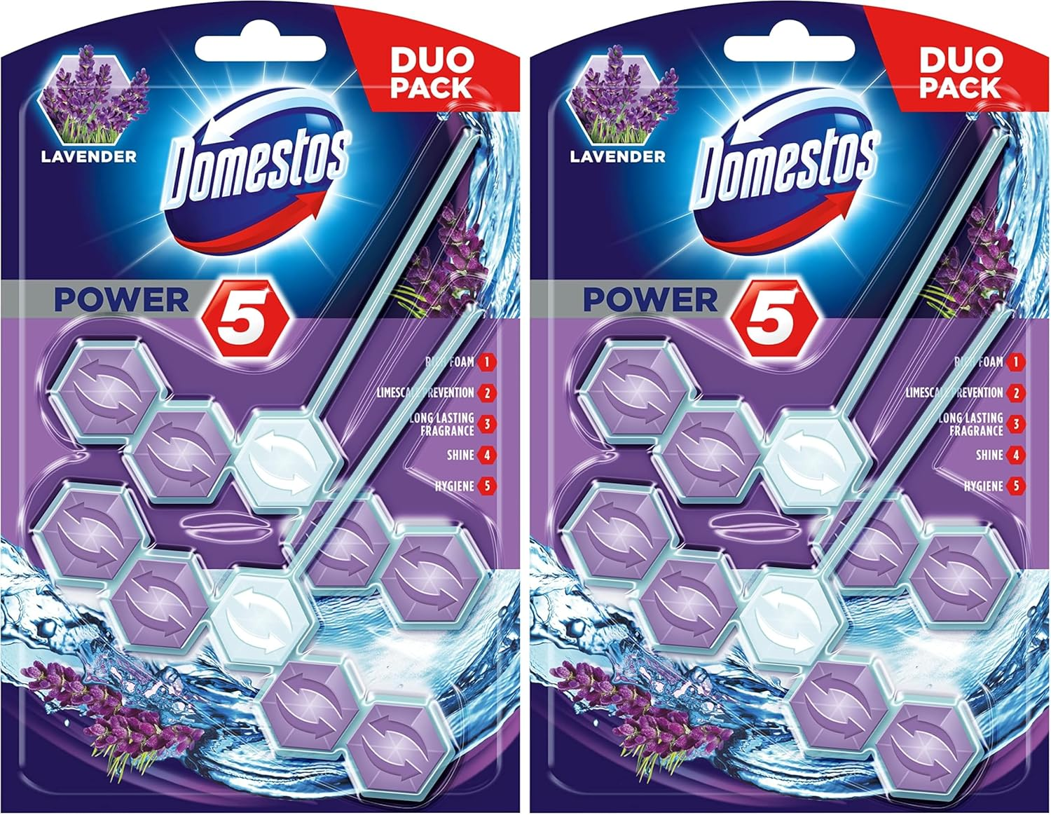 Domestos Power 5 Lavender Toilet Cage 55 G (Pack of 4) image number 6