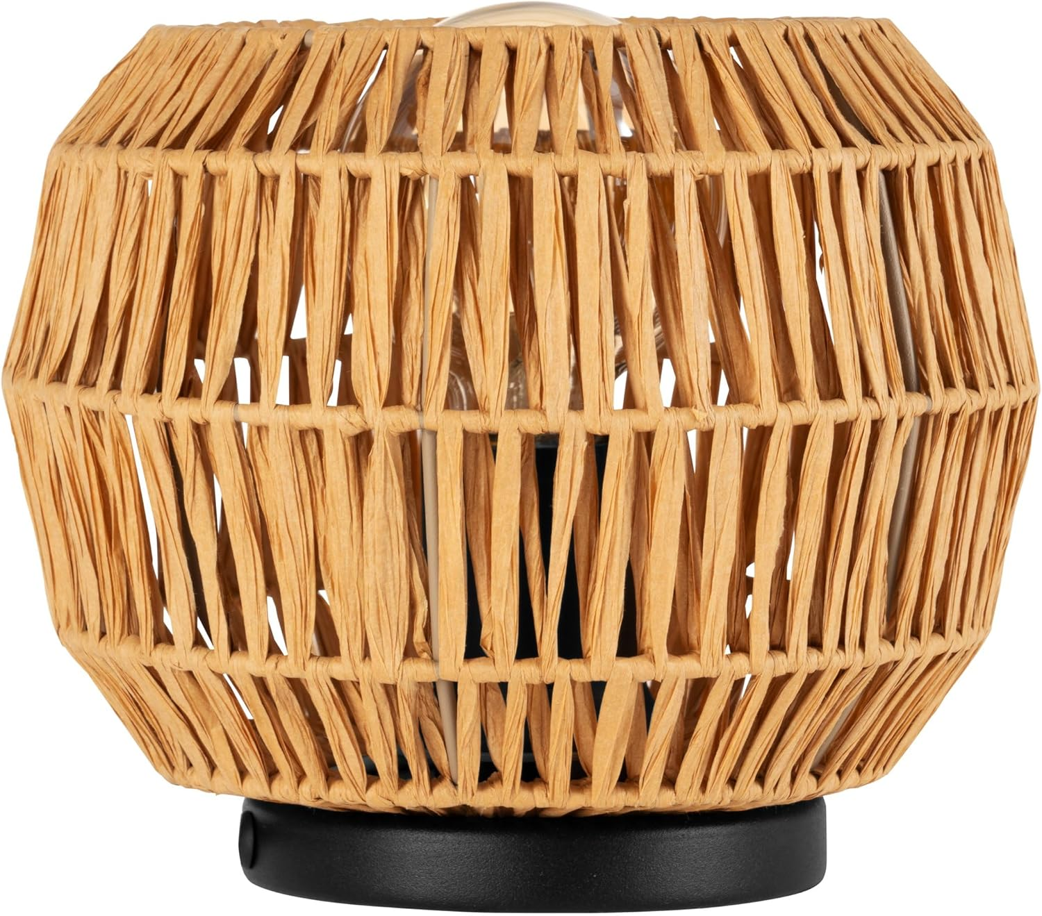 Eglo Boho Bedside Lamp Sheldon, round Table Light Fitting, Decorative Living Room and Bedroom Lighting, Raffia Paper Lampshade, E27 Socket, &Oslash; 21 Cm image number 2
