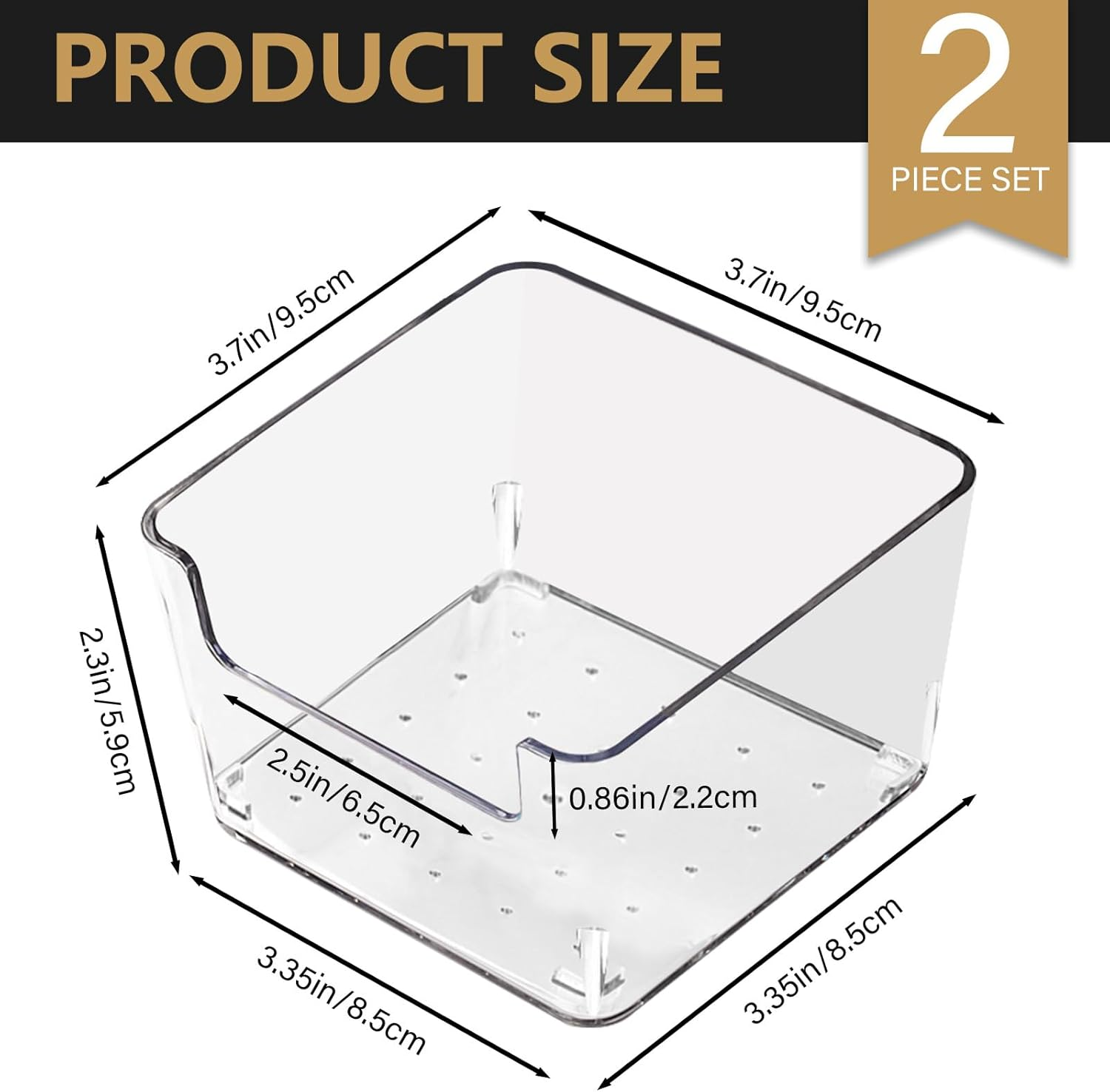 ASTIMESA Clear Acrylic Sticky Note Holder, 3.7 X 3.7 X 2.4 in Notepad Holder, Memo Pad Sticky Note Dispenser Desk Organizer for School Dorm Office Home Supplies（2 Pack） image number 2