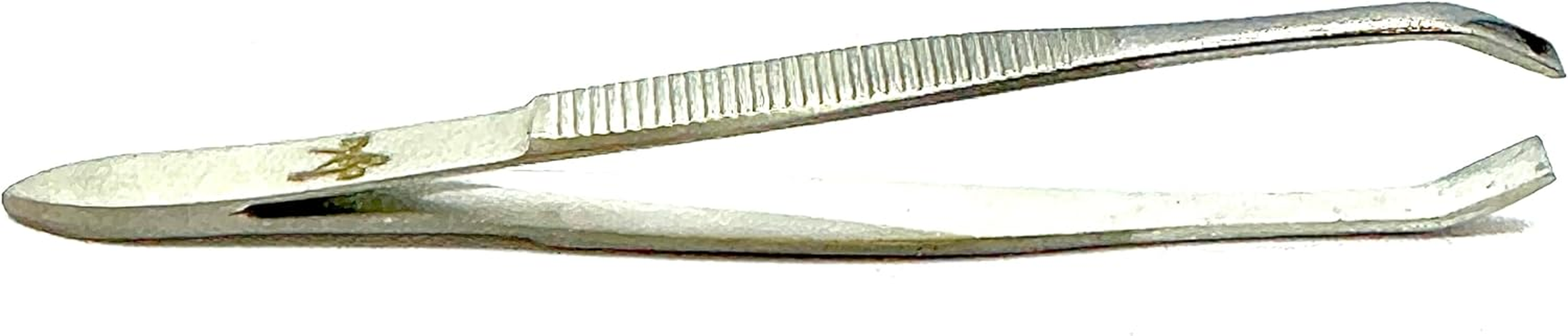 Precision Tweezers 8Cm - Crab Tips for Better Grip - Gold Plated Stainless Steel - Ergonomic Design for Face and Eyebrow Hair Removal - Professional and Durable image number 2