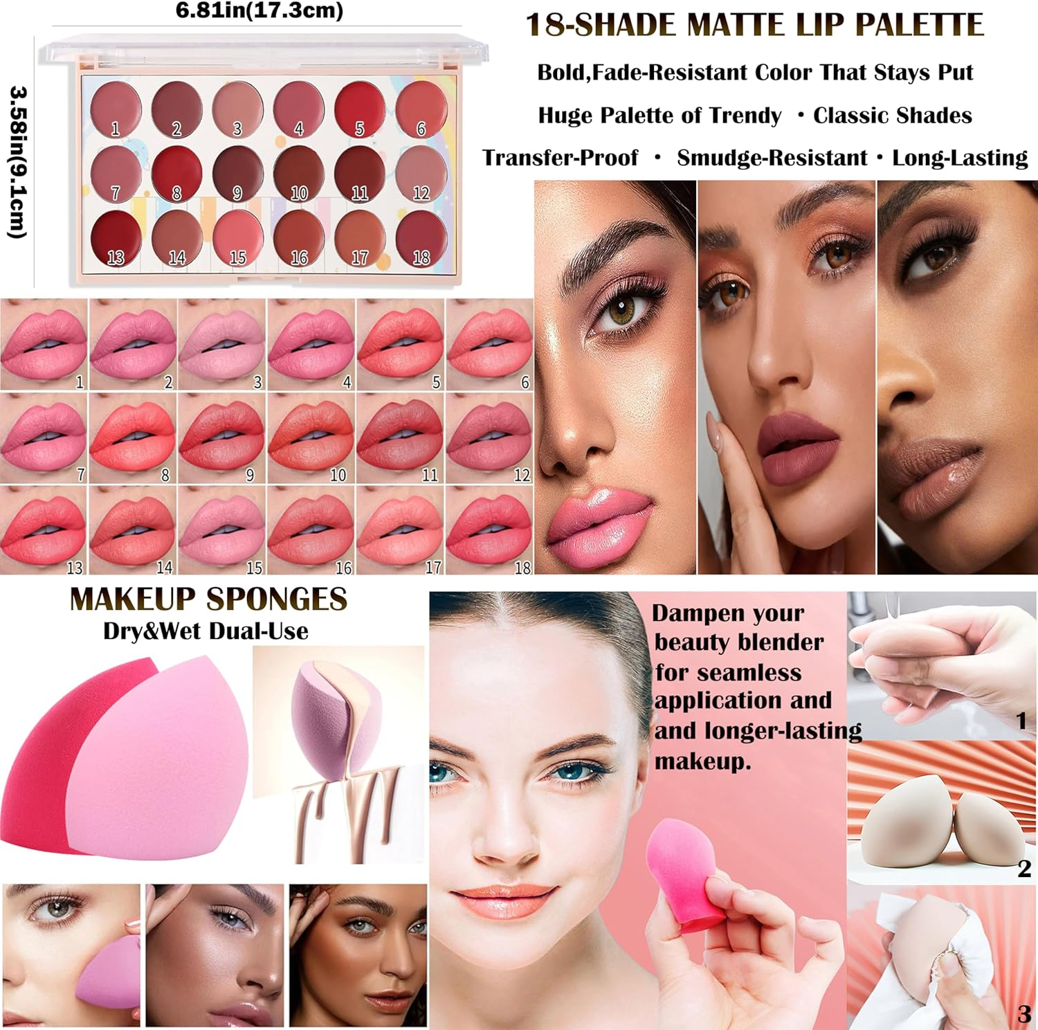 Hoorayeah Makeup Kit - Makeup Sets for Girl - Gift Sets for Women with Eye Shadow Palette, Lipstick image number 5