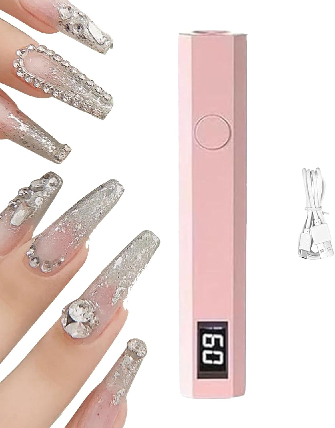 Gel Nail Lamp, Rechargeable Uv Led Dryer, USB Charging Nail Curing Device, Professional and Convenient Gel Manicure Beacon for Home, Beauty Shops & Salons