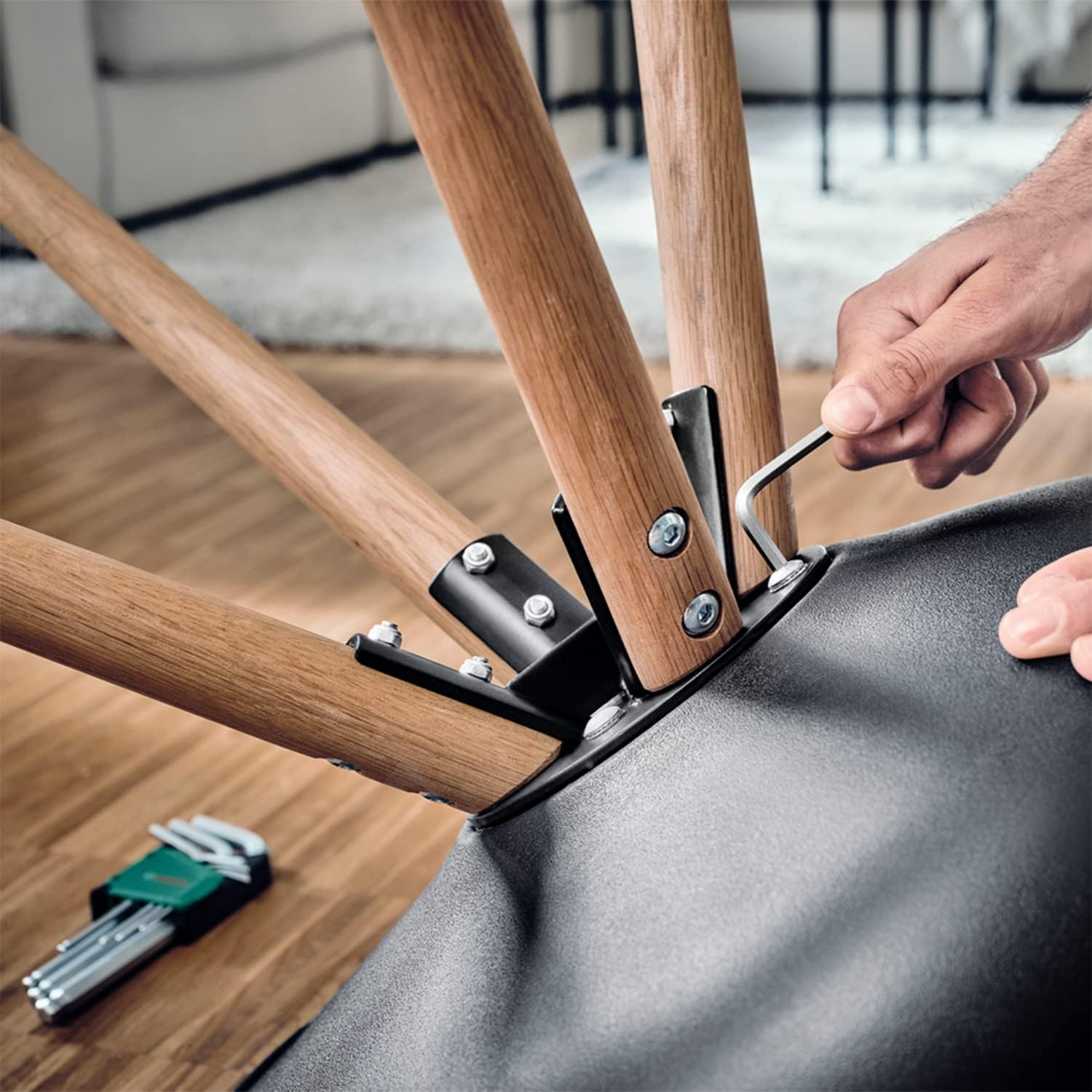 Bosch 9-Piece Hex Key Set (Multi-Tasking Hex Keys Made of High-Quality S2 Steel; 1.5-10Mm; Long Arm; Ball-End 30-Degree Offset; Rust-Protected, Storage Clip) image number 4