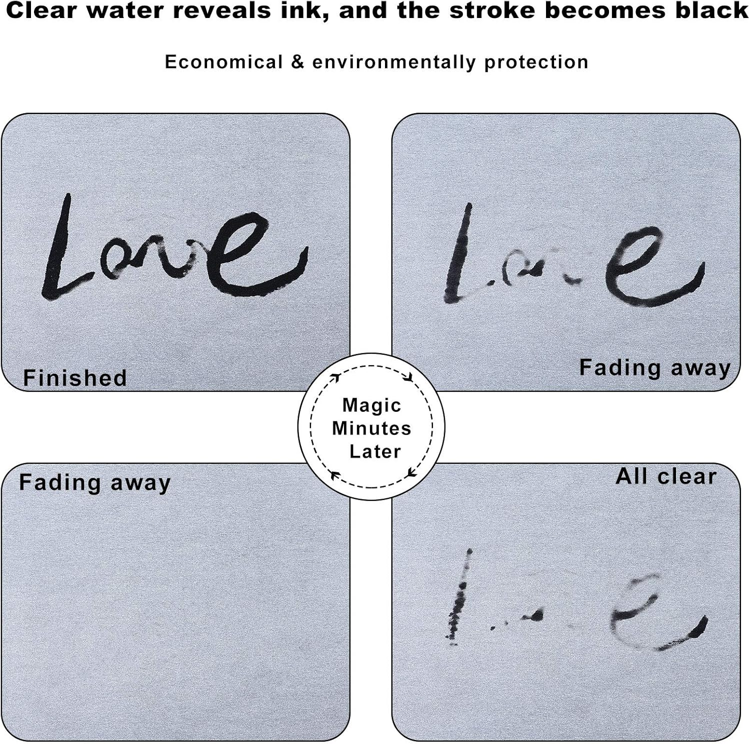 Dianelhall 6 Pieces Water Drawing Writing Cloth Reusable Water Paper Chinese Calligraphy Mat for Students Chinese Calligraphy Practice, 17 X 13 Inches/ 43 X 33 Cm image number 2