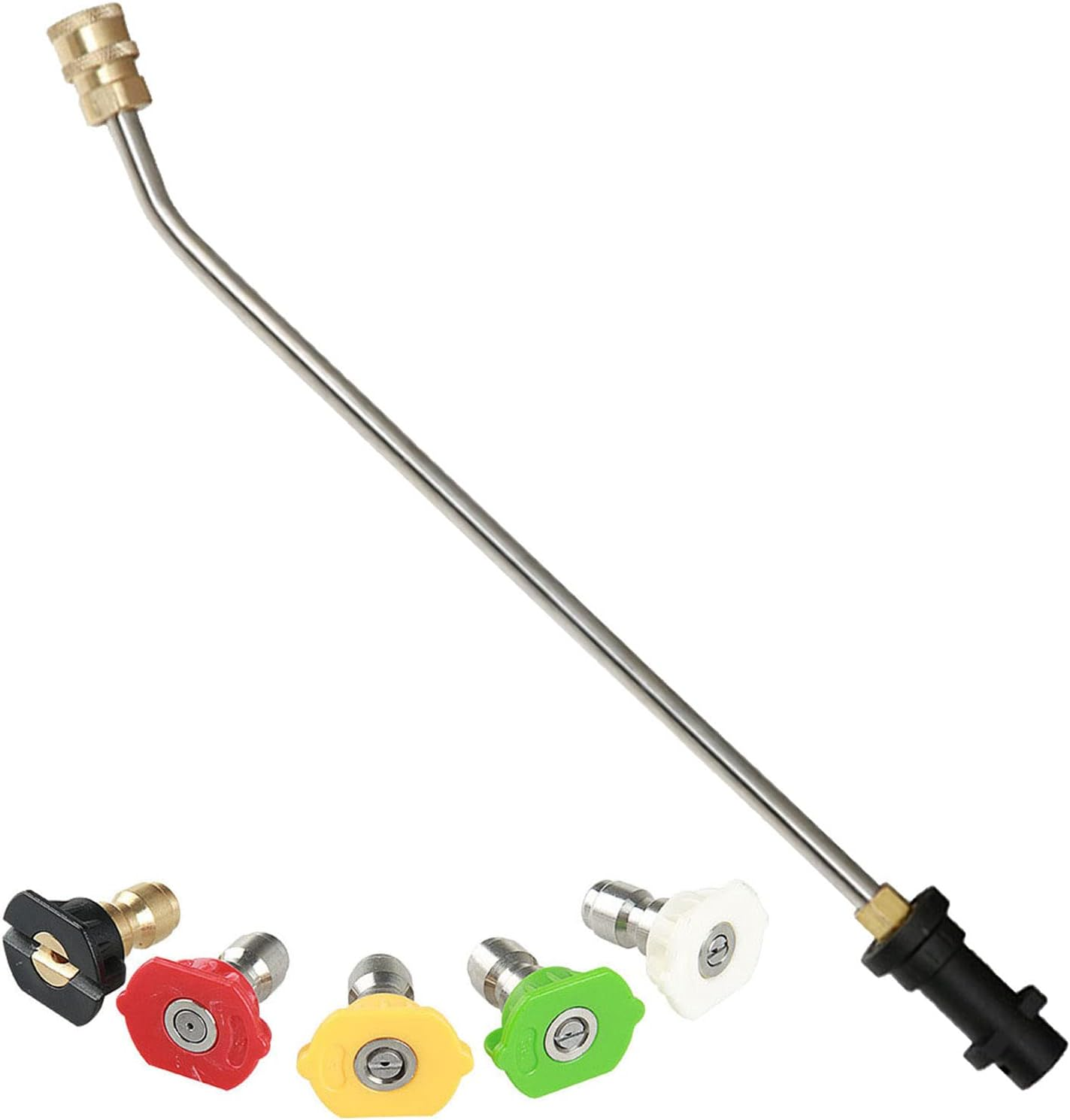 Gutter Cleaning Tools for Karcher K2 K3 K4 K5 K6 K7, Pressure Washer Extension Wand Gutter Cleaner Lance with 5 Pcs Spray Nozzles for Pressure Washer Water Broom Undercarriage Cleaner (U)