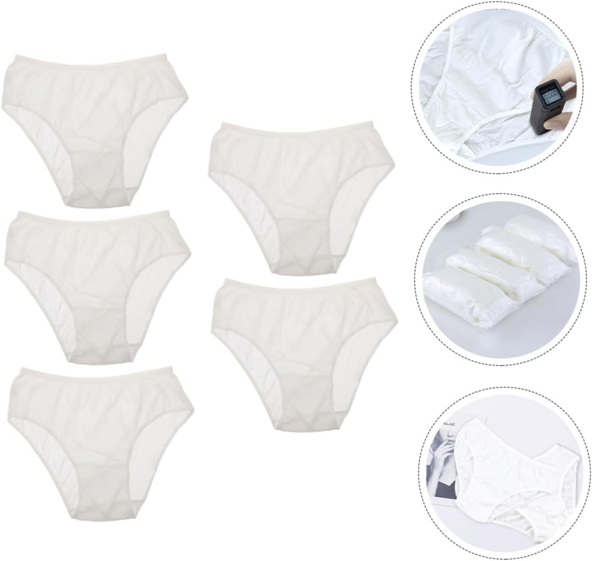 Mipcase 5Pcs Disposable Cotton Maternity Briefs Elastic Professional Female Underwear for Travel Lightweight Portable Women Pregnancy Use image number 6