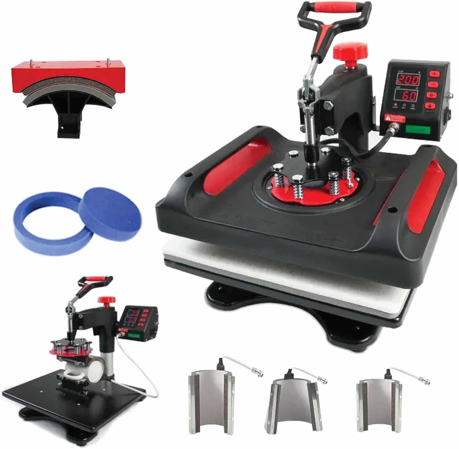 8 in 1 Combo Heat Press - DIY Hobby Craft Logo Transfer HVT Sublimation Printing- Great for Items Such as Pillows, T-Shirts, Blankets, Bags, Mugs, Plates, Hats, Caps image number 1