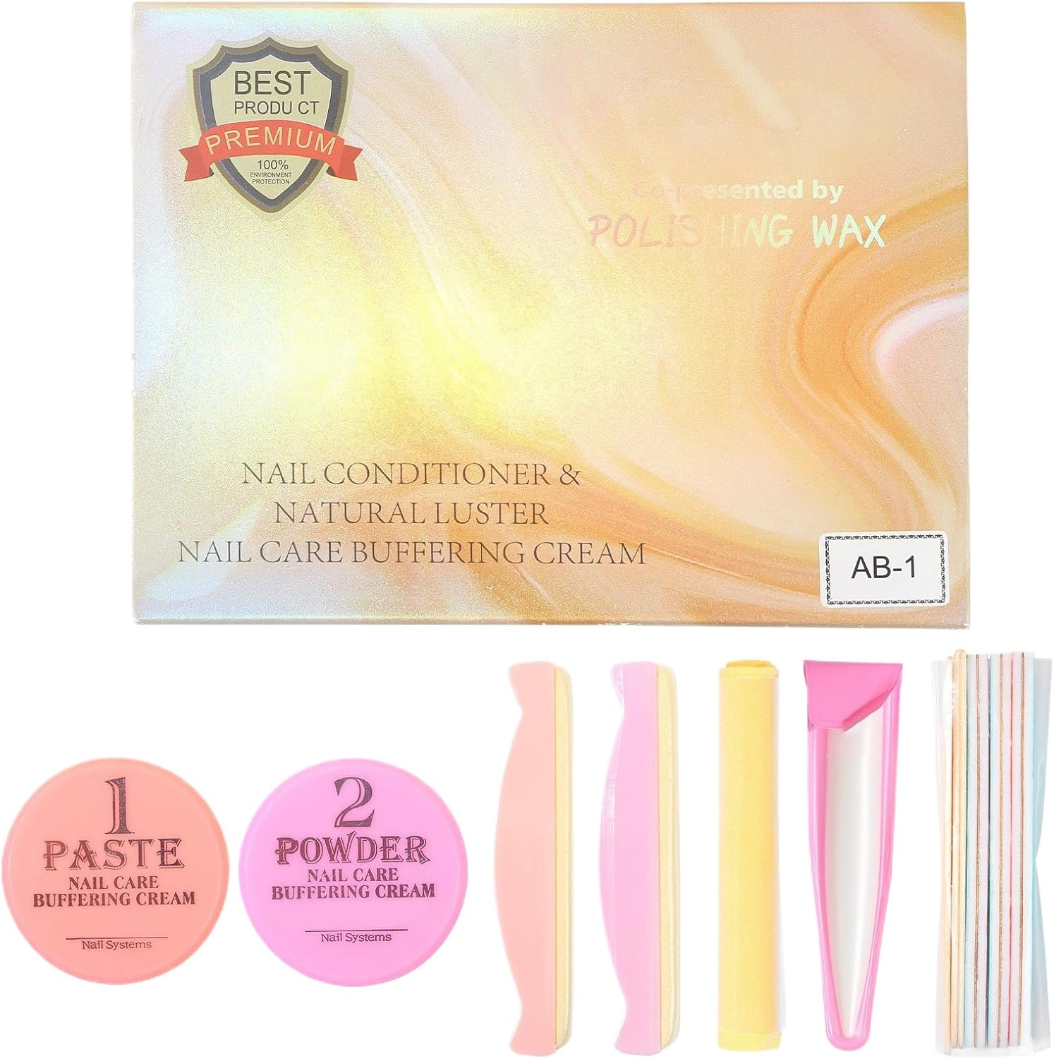 Nail Buffer - Manicure Polisher | Polish Wax Polisher Tools Buffer Cream for Women Manicure Home Pedicure Smooth Nail Care image number 1