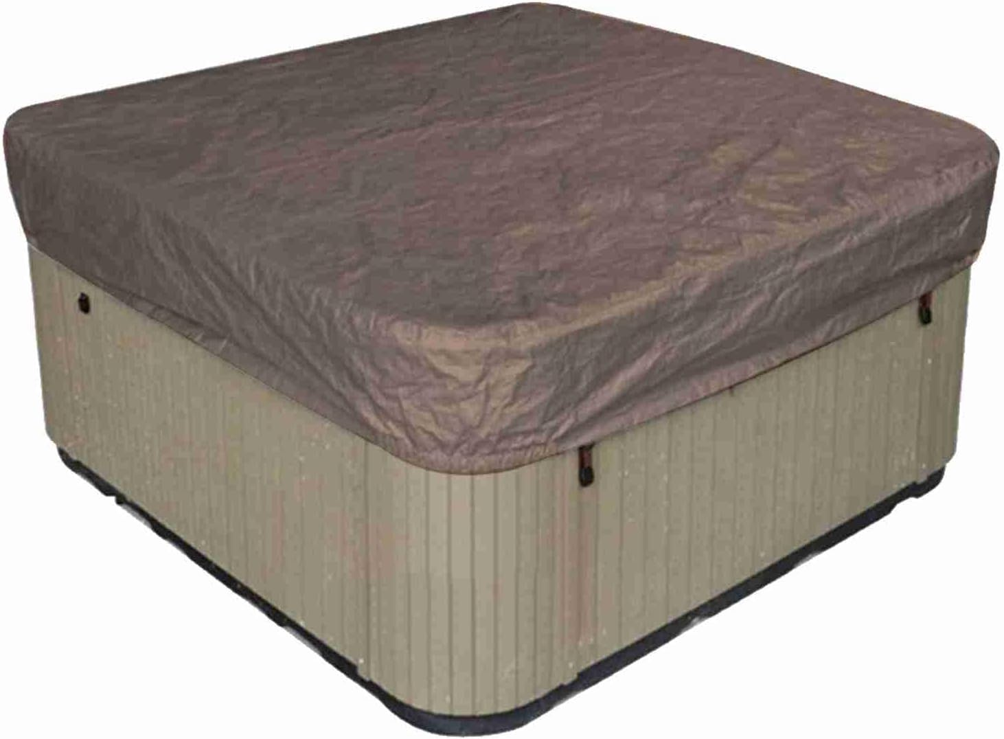 CHICIRIS Square Hot Tub Cover, Hot Spring Protector Cover Cap Tear Resistant Waterproof Dustproof for Bathtub Outdoor Square Rainproof, and Long Service Life, Universal Usage (Black)