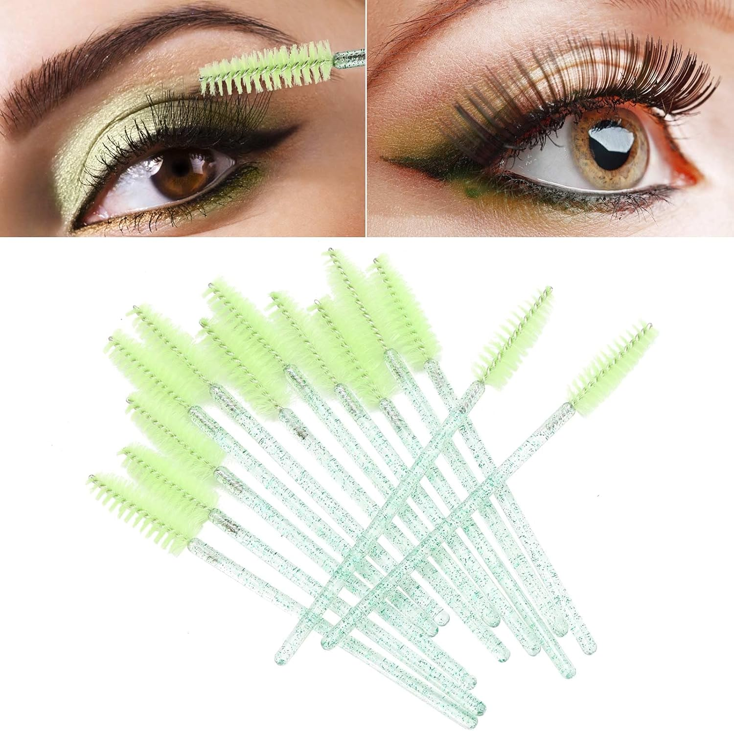 500 Disposable Mascara Wands Eyelash Brush Spoolies for Eyebrow Eye Lash Extension Pink
