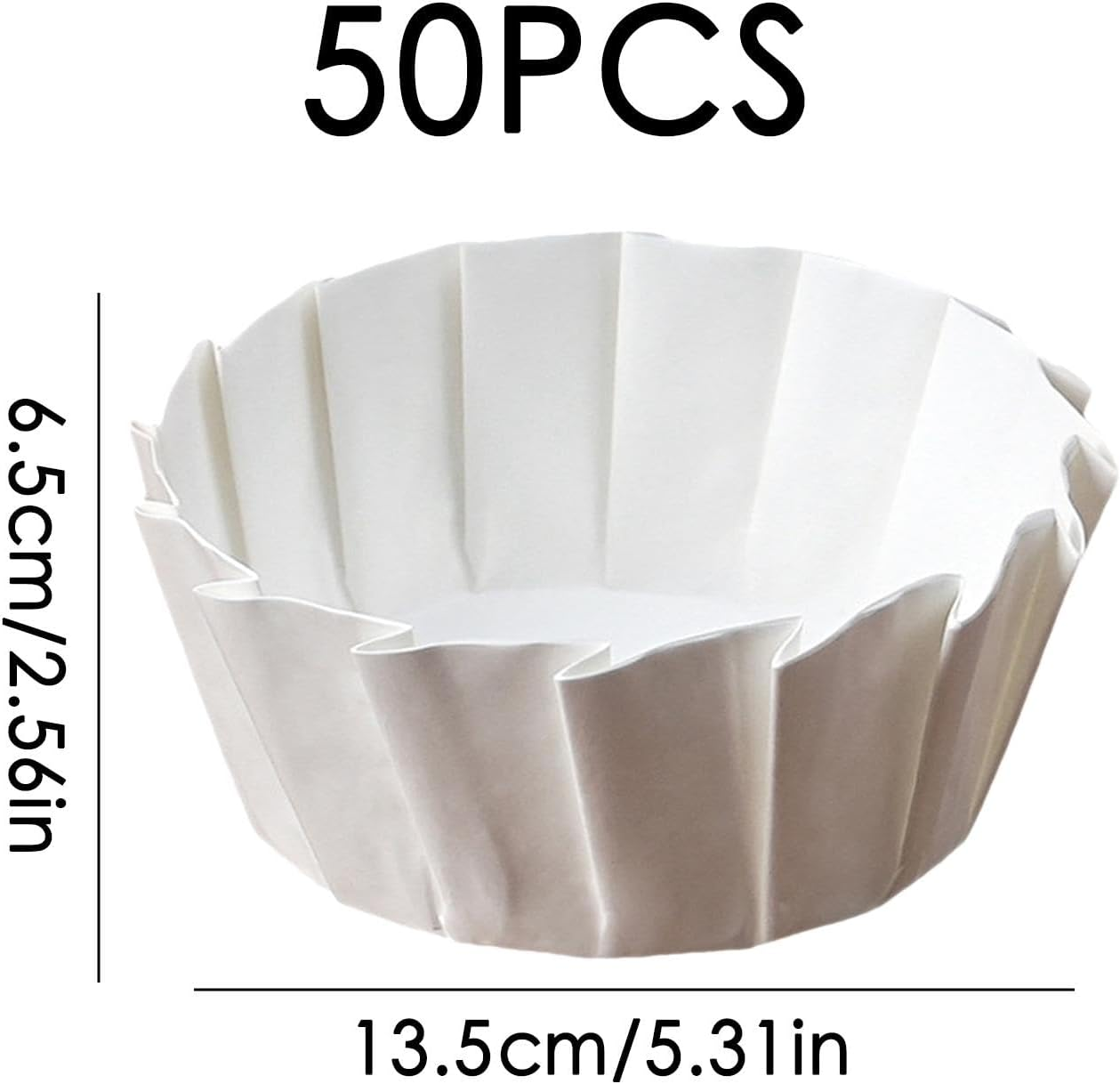 Maciun Cake Paper | 50X Oil-Proof Basques Cake Paper Liners | Parchment Paper Rounds, Paper Bakeware, Dessert Liners, Cupcake Wrappers for Oven, Air Fryer image number 6