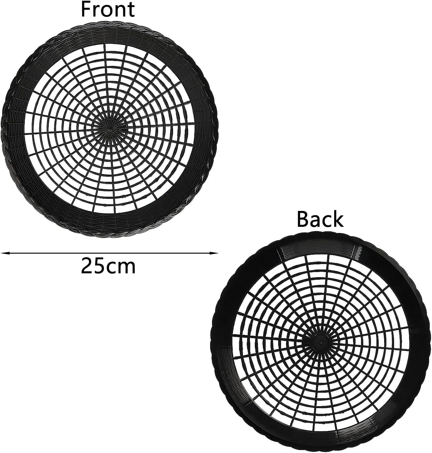 Auto-Plaza 24X 9.7 Inch Heavy Duty Reusable Plastic Plate Holders Woven Plate Holder for Kitchen Outdoor Picnic (White) - Golden image number 4