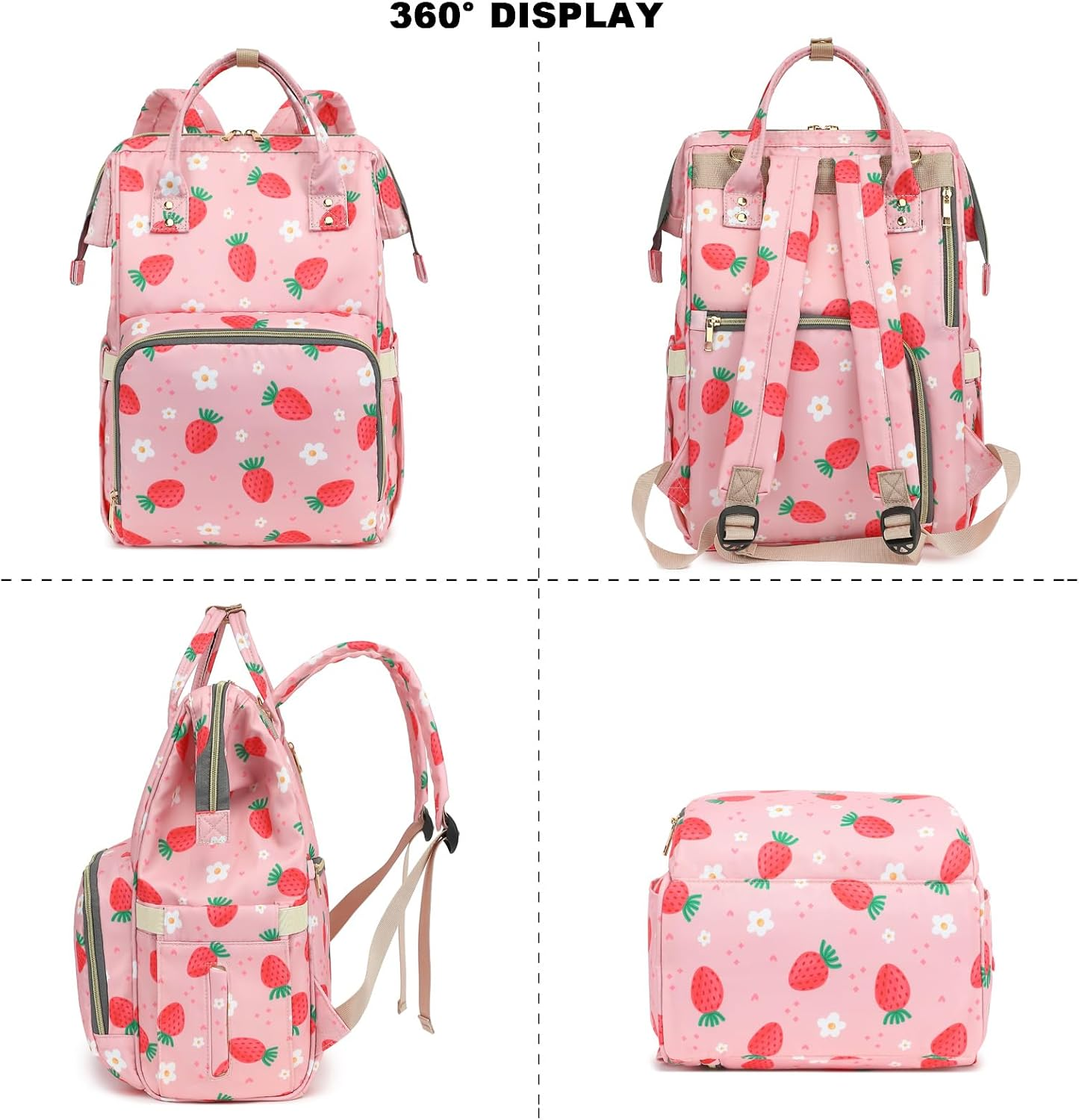 Baby Diaper Bag Backpack for Girls Boys, Xunteny Waterproof Large Maternity Nappy Bags for Mom - Cow Print image number 3