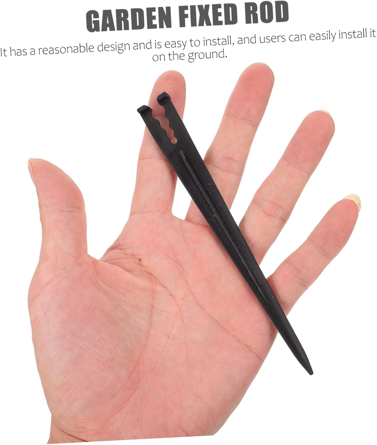 KONTONTY 100Pcs Gardening Drip Irrigation Supplies Plastic Ground Spikes Fixing Ground Stakes for Plant Supports image number 1