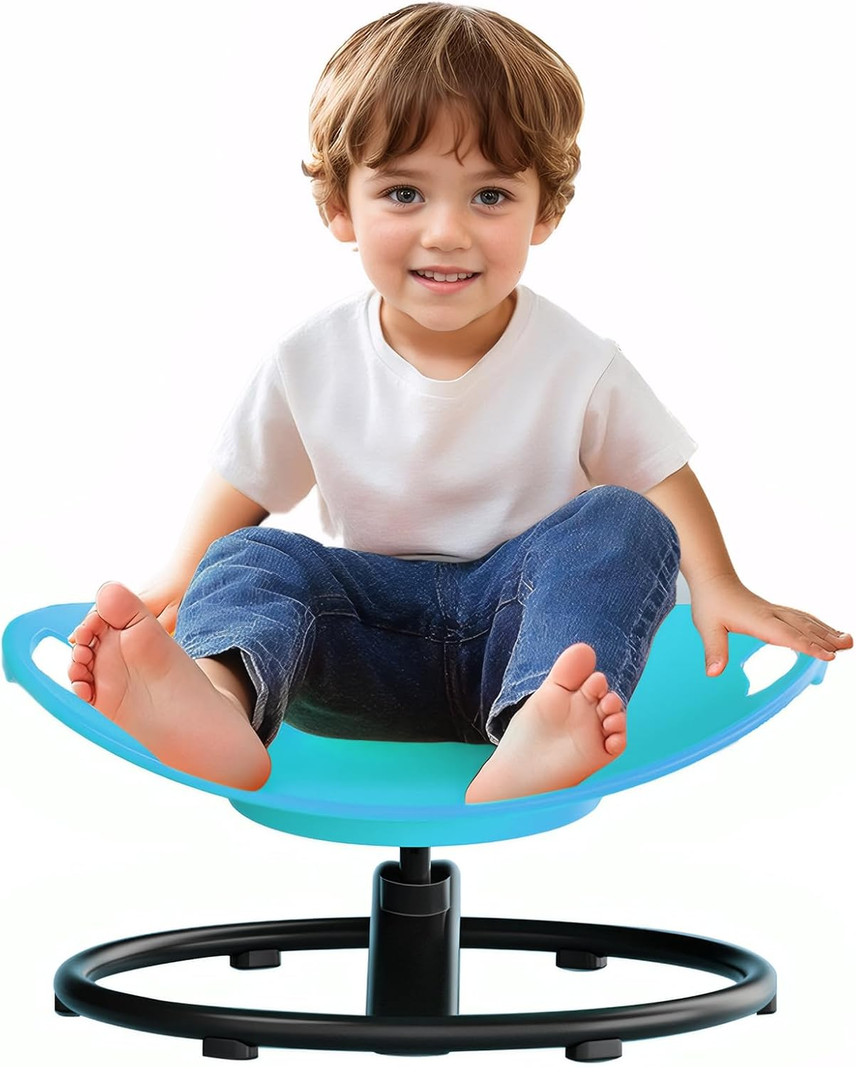 Sensory Swivel Chair, Spinning Chair for Autism Kids with Grips (Blue)