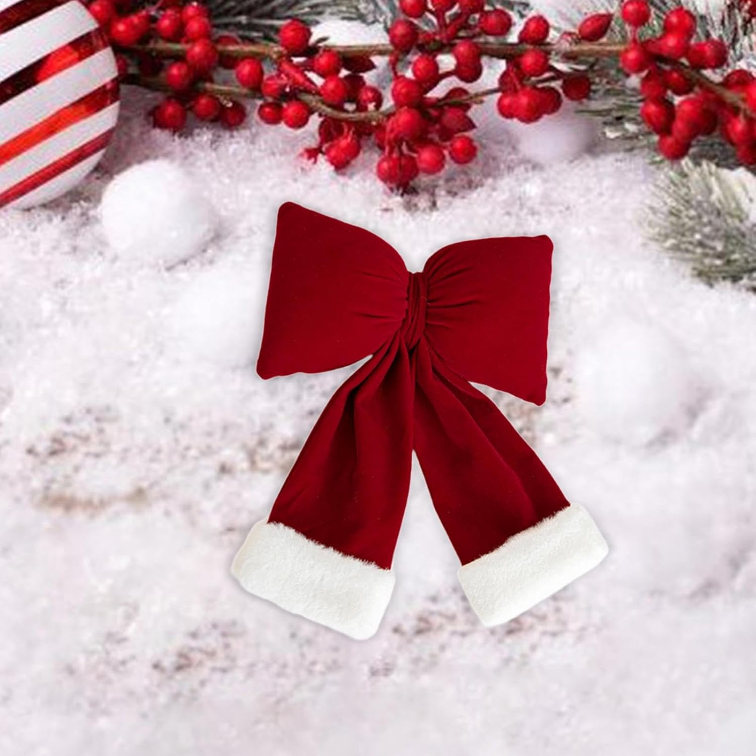 Christmas Bow Hanging Decoration Red Home Decor Celebration Ornament Hanging Pendant for Home Bedroom Window Housewarming, M image number 1