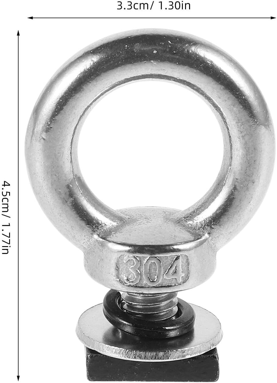 Roof Rack T Slot M8 Tie down Anchor Bolt Stainless Steel Eye Ring for Trailer Tie down Accessories and Roof Top Tent Mounts