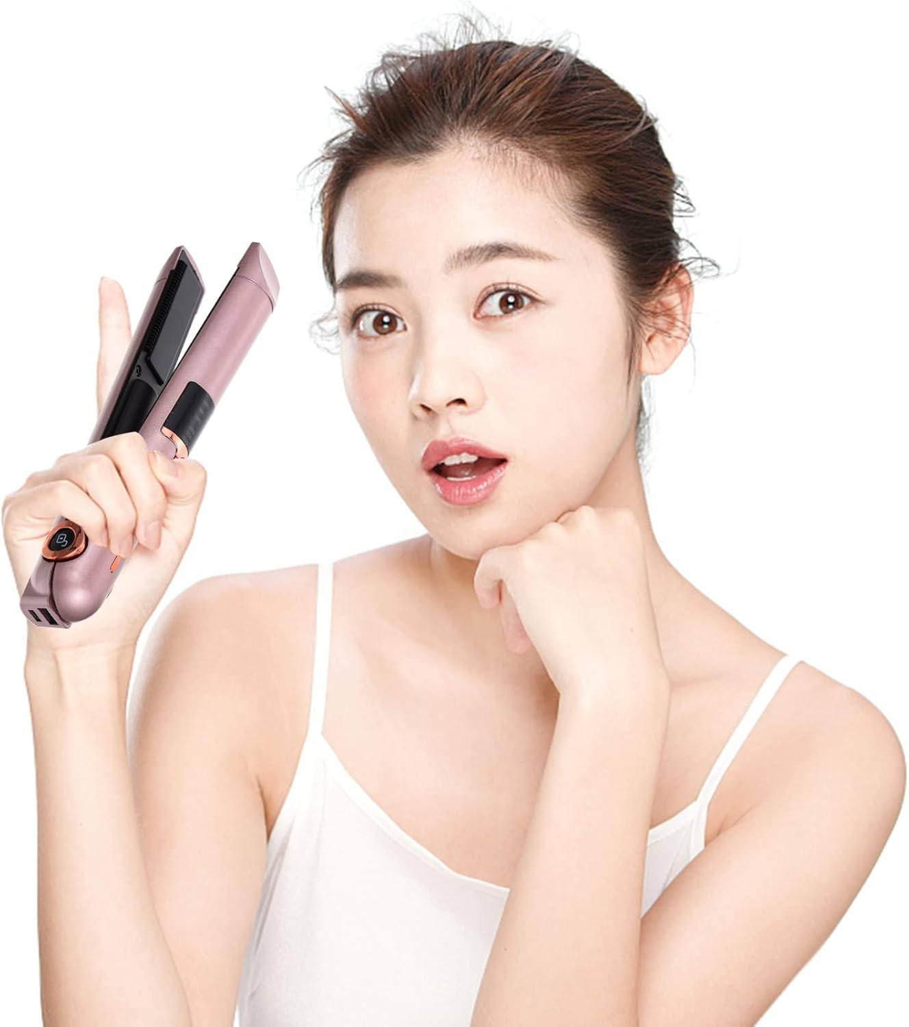 GANAZONO Dual-Purpose Straight Ply Hair Straightener Curler Portable Styler Wide Plate Usb Charging Hair Styler for Women Men image number 6