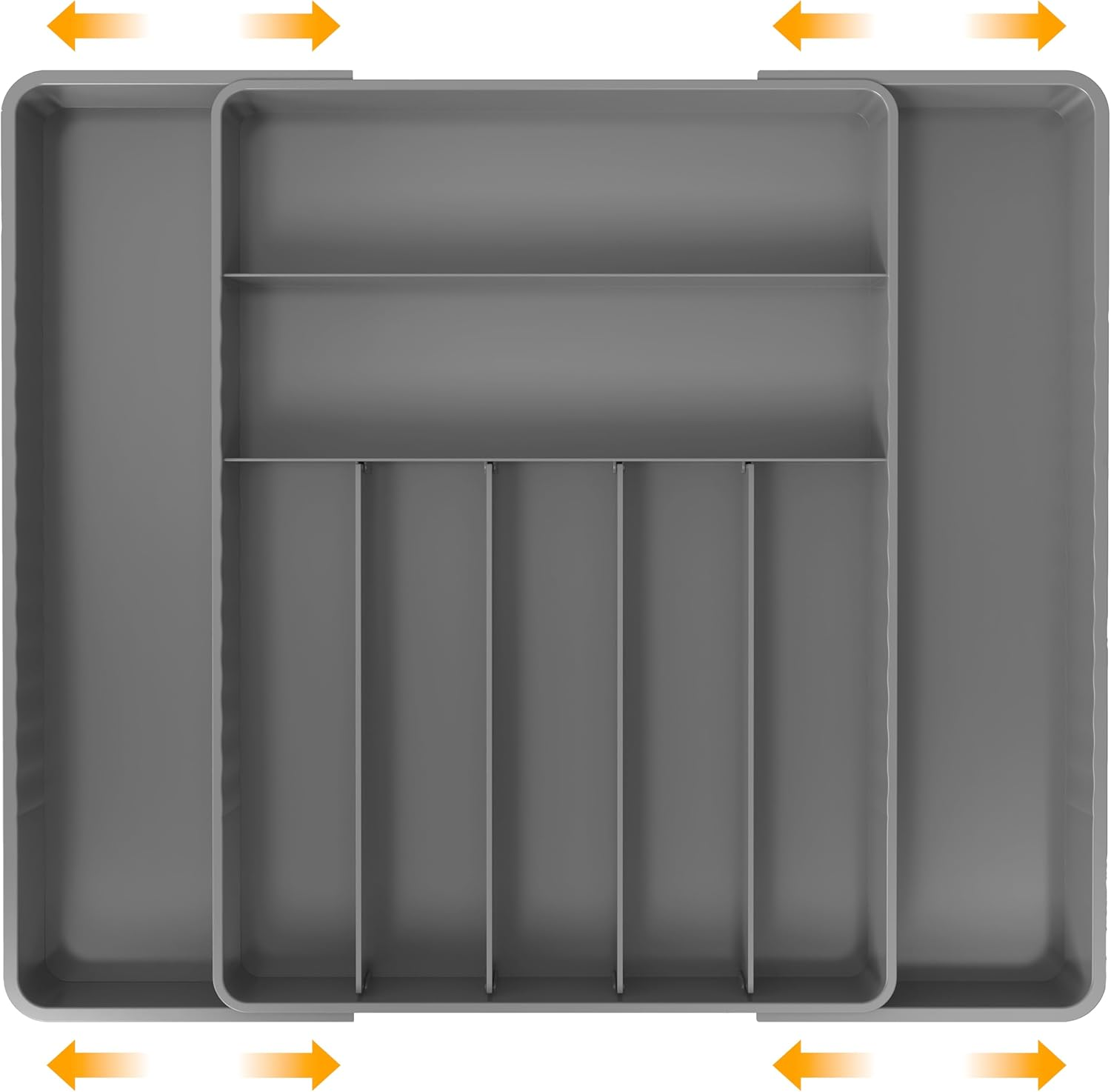 Simplehouseware Expandable Cutlery Drawer Organiser, Adjustable Flatware and Utensil Tray for Kitchen, White