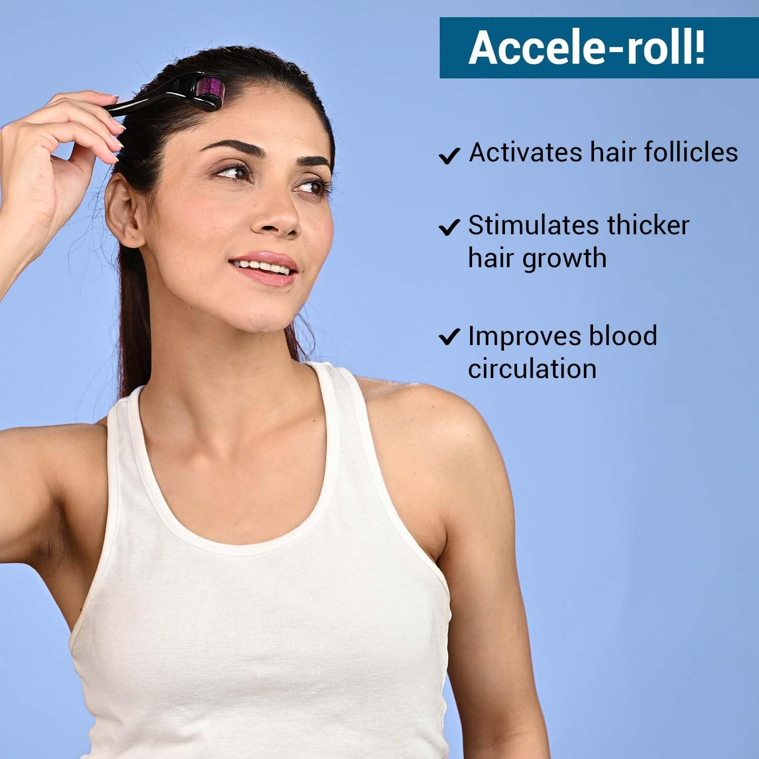 Sotrue Derma Roller for Hair Growth 1 Mm with 540 Stainless Steel Needles Repairs Damaged Hair, Activates Hair Follicles for Hair Fall Hair Thickening Reduces Acne Scars Safe Effective to Use image number 1