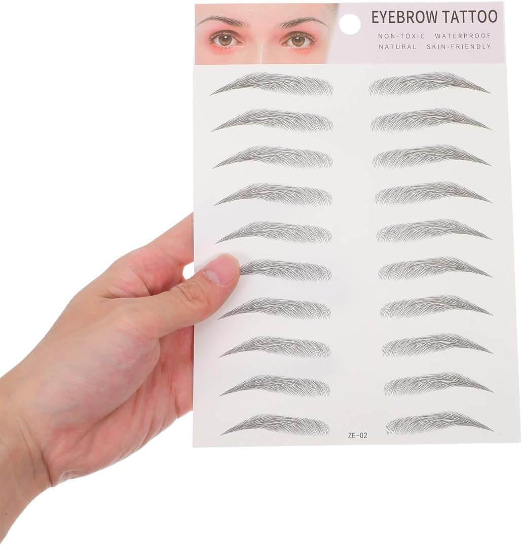 FOMIYES 2Pcs 3D Hair-Like Eyebrow Transfer Stickers for Men and Women, Easy to Apply, Natural Look, Black, Temporary Eyebrow Tattoo for Makeup, Time-Saving, Long-Lasting image number 6