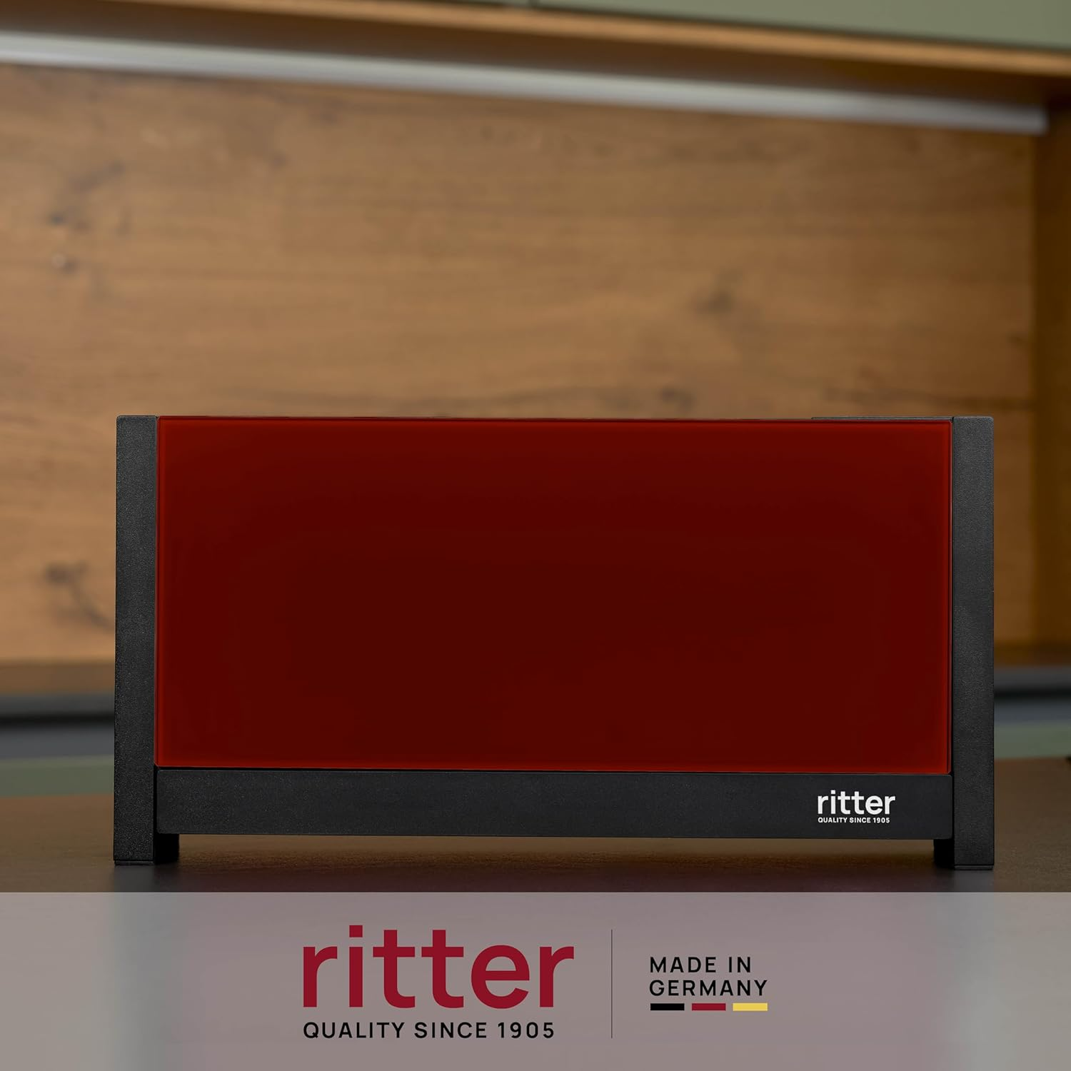 Ritter Volcano 5 Long Slot Toasters with Bun Attachment, Extra Slim, Made in Germany, Red