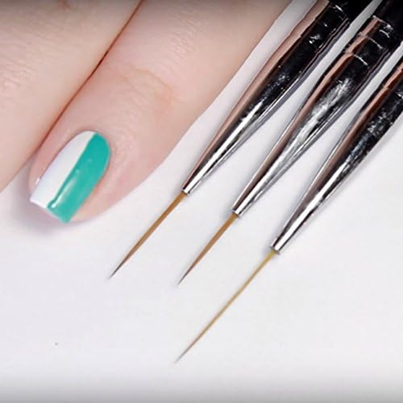 Winstonia Striping Nail Art Brushes for Long Lines, Details, Fine Designs. 3 Pcs Striper Brushes Set - AMAZING TRIO image number 2