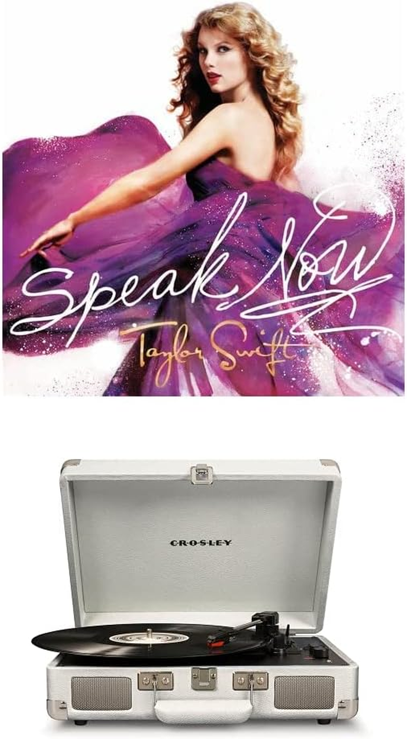 Crosley Cruiser Bluetooth Portable Turntable (White Sands) and Taylor Swift - Speak Now [Bundle] image number 2