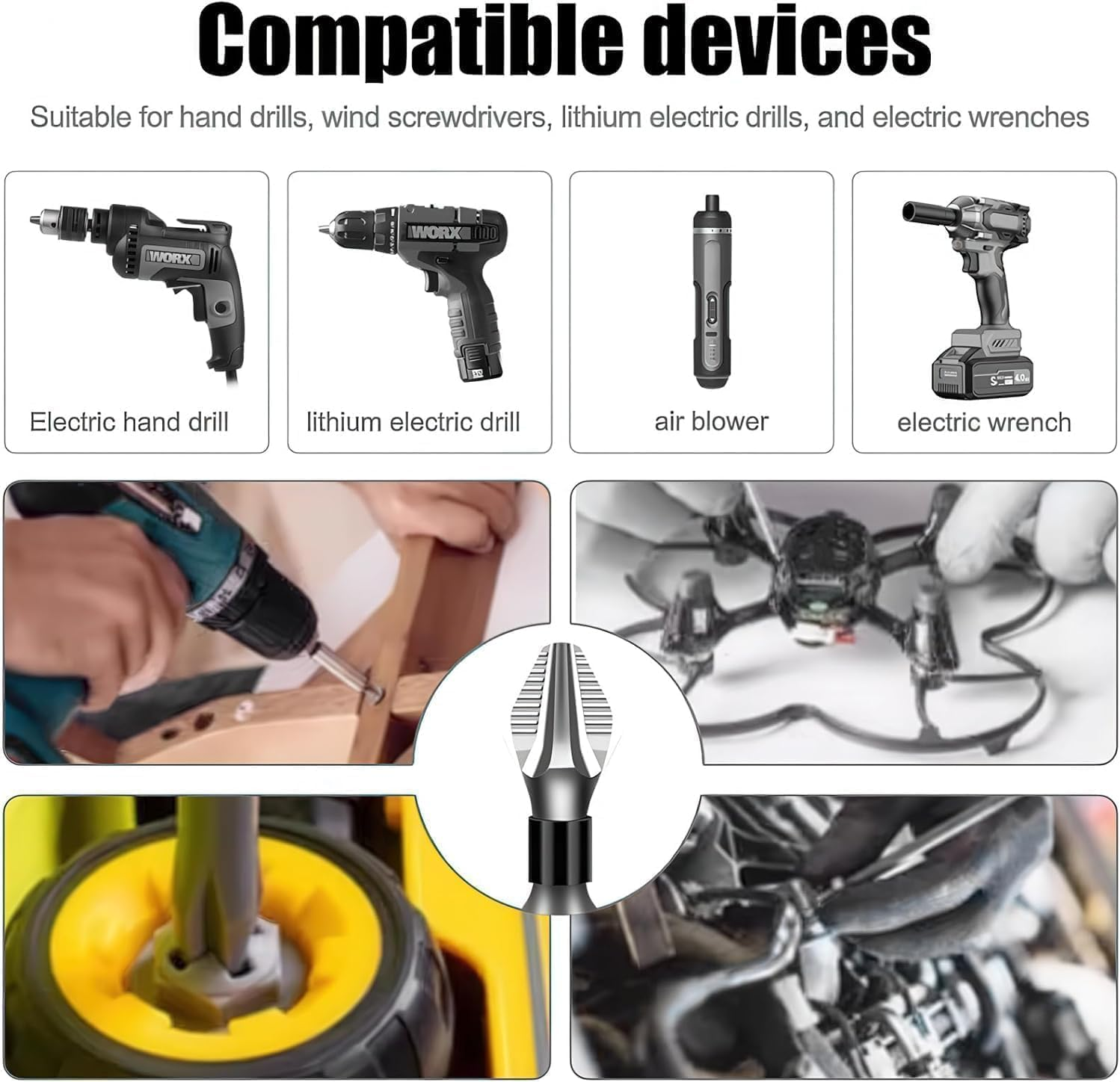 High Magnetic Screwdriver Drill Bit Set 9Pcs,Durable Hardened Steel Drill Bits for Electric & Hand Tools，Strong Magnetic & High Hardness Screwdriver Accessories image number 6