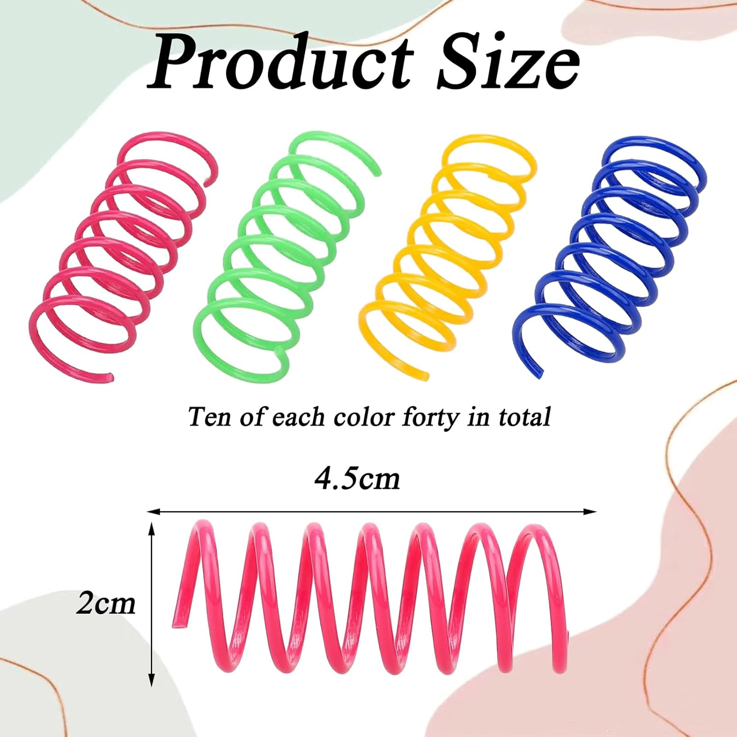 Pack of 40 Cat Toy Spiral, Colourful Spiral Toy Cat, Interactive Spiral Cat Toy, Plastic Spiral Feathers Toy Cat, Cats, Spring Toy, Pets Toy for Cats image number 6