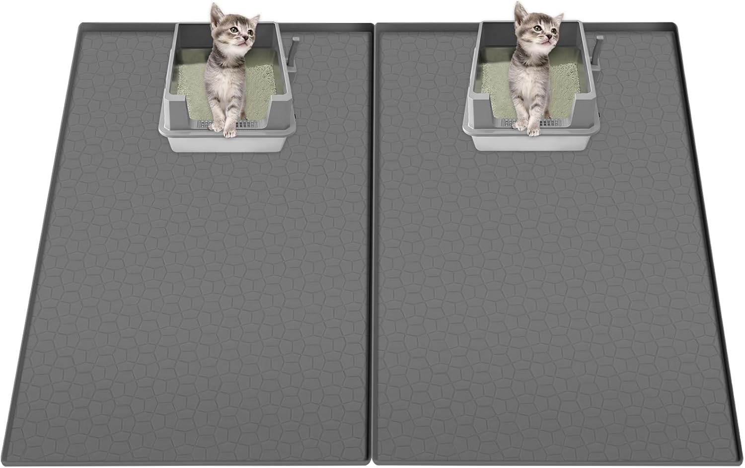 Homegroove Cat Litter Mat, 34"X22" (86X55Cm) Large Litter Box Mat for Litter Trapping, Waterproof Kitty Litter Mat for Indoor Cats, Cat Litter Catcher Mat for Floor, Non-Slip, Easy to Clean