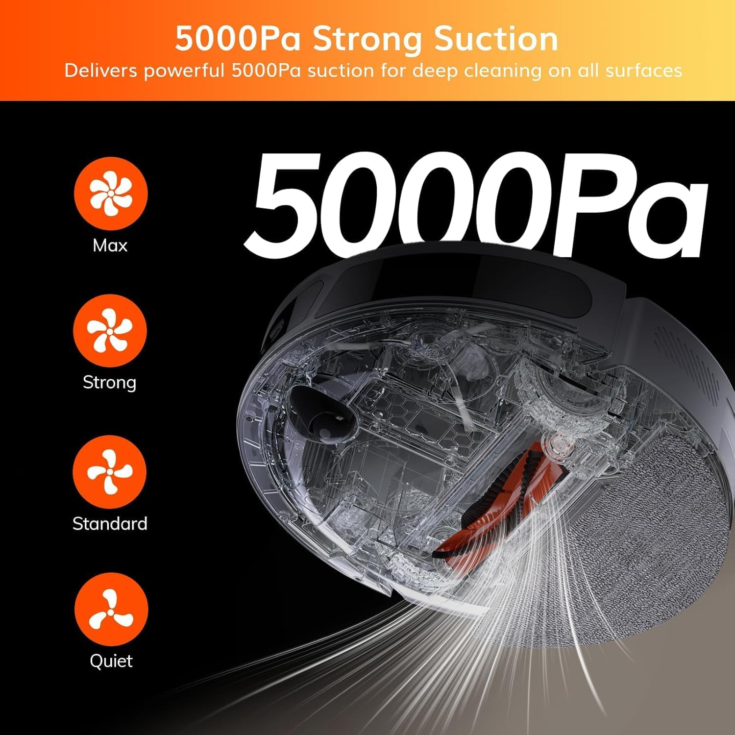 ILIFE V20 Robot Vacuum Cleaner and Mop, 5000Pa Suction, Laser Navigation,140Min Runtime,Multi-Floor Mapping,App/Alexa/Google Compatible Smart Robot Vacuum Cleaners for Hard Floors and Carpets (V20) image number 4