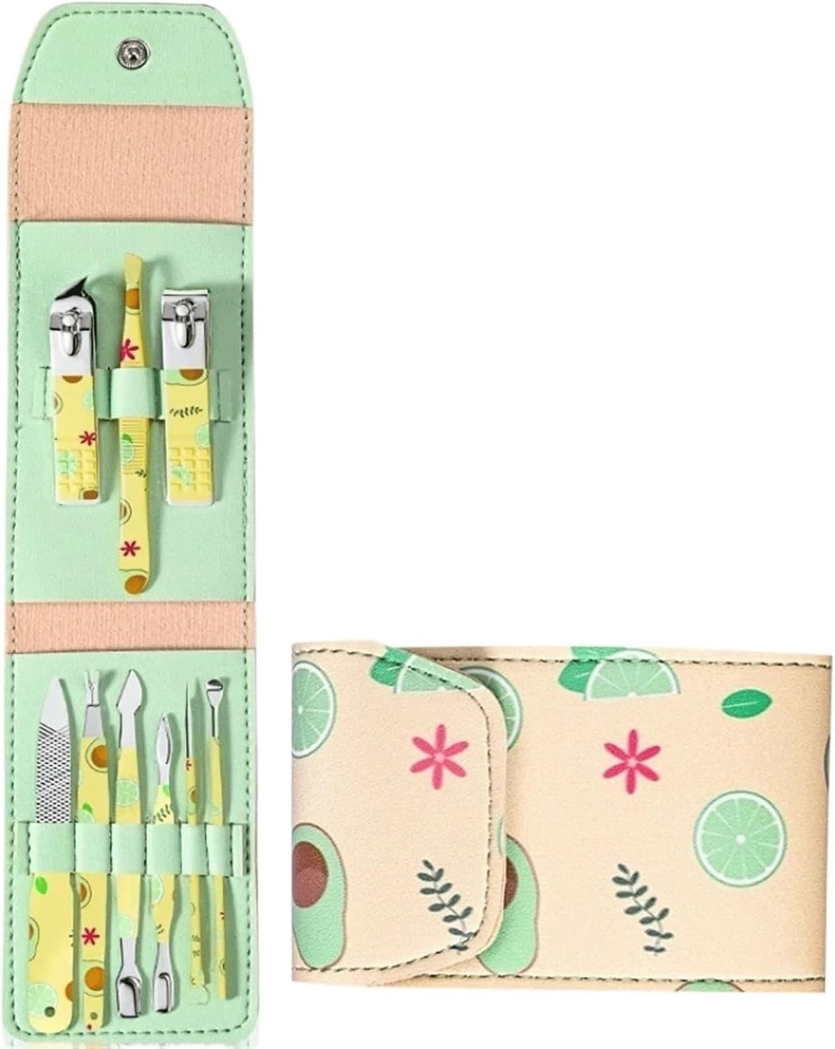 Tools 9 Pcs Set Fruits Design Stainless Steel Nail Clippers Set with Folding Bag Manicure Cutter Kits Scissors Makeup Beauty Tool Professional image number 2