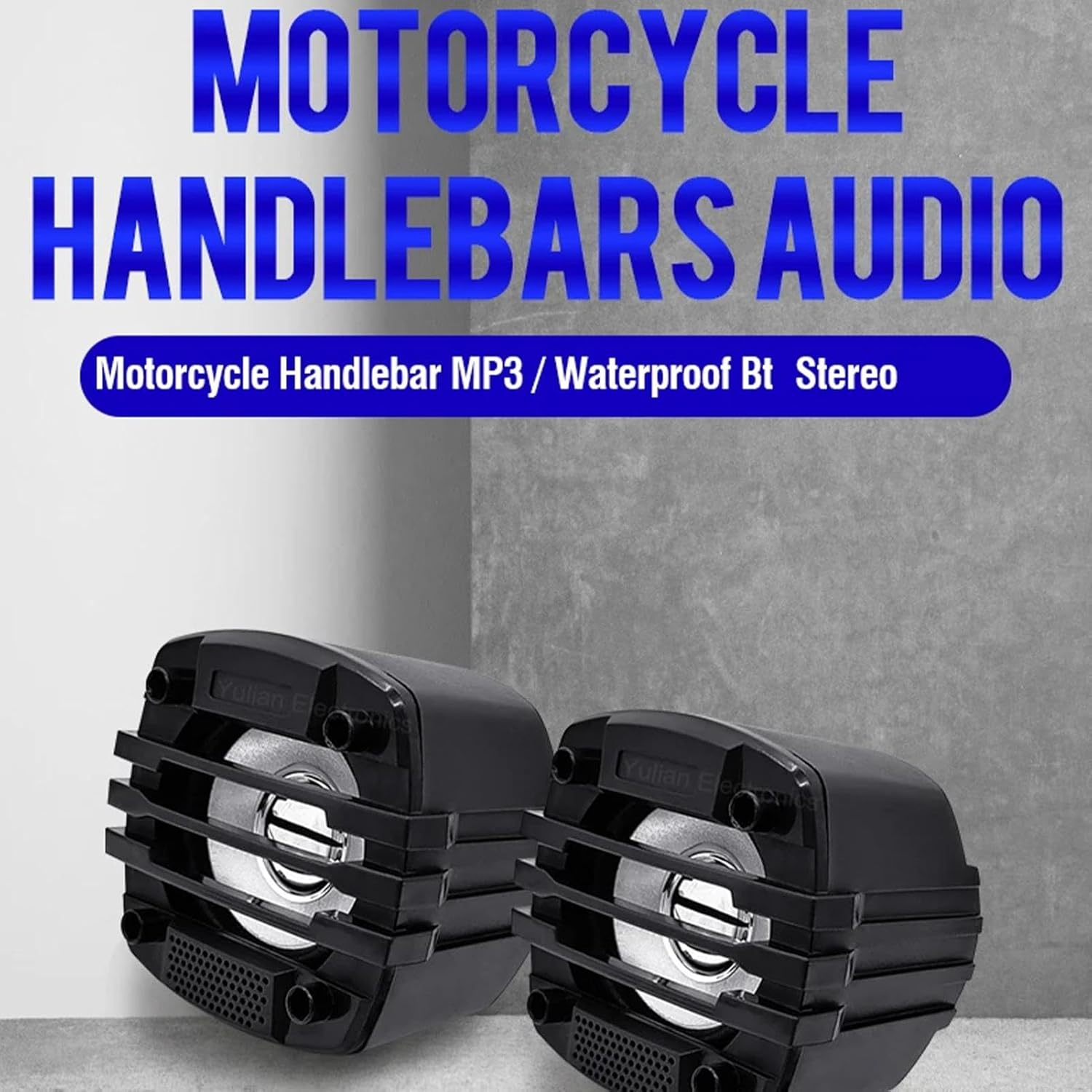 Motorcycle Stereo System - Portable Handlebar Mount Speakers Sound,Weatherproof Radio Amplifier, Hifi Sound Audio Amp System, Motorcycle Stereo for Motorbike image number 1