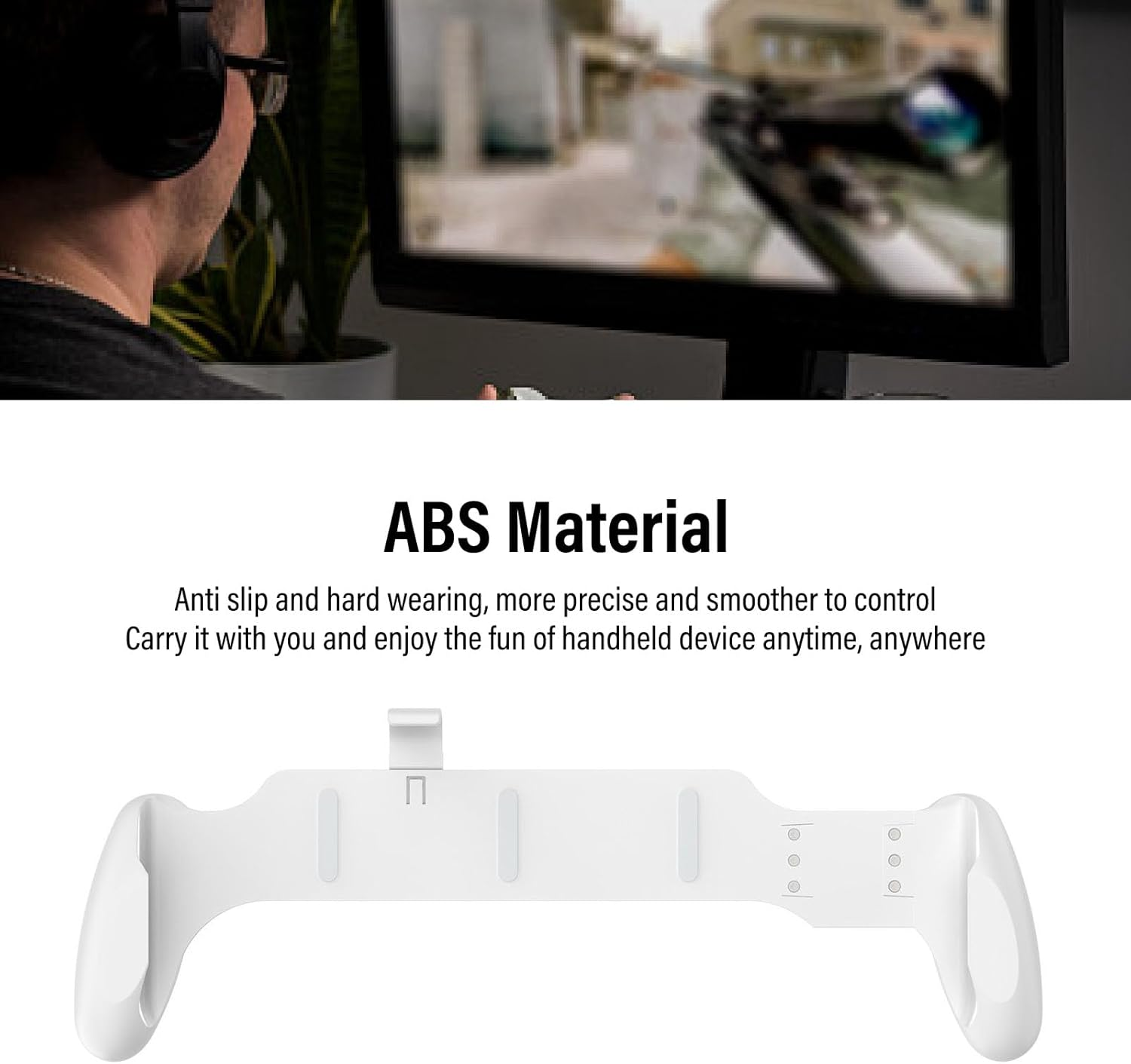 XUMIUZIY Grip Compatible with 2 (2025) / Oleds, Ergonomic Handle Grip for Game Console, Asymmetrical Design (White) - Black image number 5