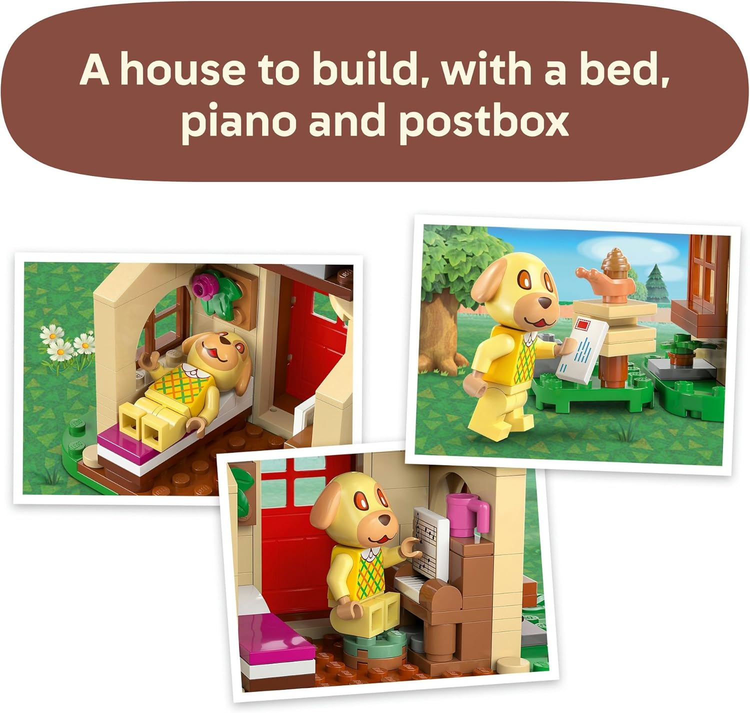 LEGO&reg; Animal Crossing&trade; Goldie&rsquo;S Cosy House 77058 Building Playset, Small Toy with a Dog Minifigure, Video Game Character Playset for Kids, Creative Toy for Girls and Boys Aged 6 Plus image number 6