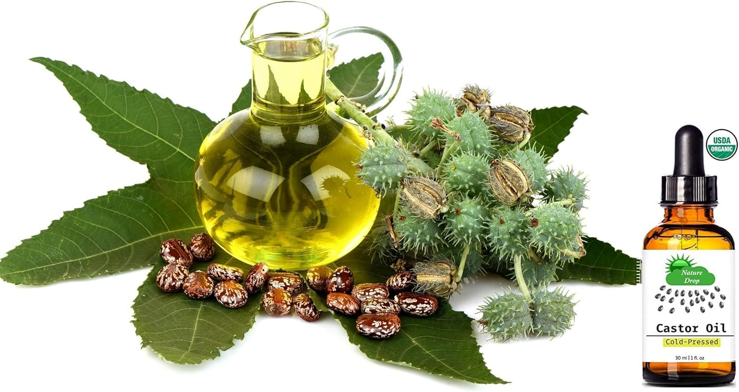 Nature Drop'S Organic Castor Oil - 100 USDA Certified Pure Cold Pressed Hexane Free - Best Oil Growth for Eyelashes, Hair, Eyebrows, Face and Skin, Triple Filtered, Great for Acne, image number 5