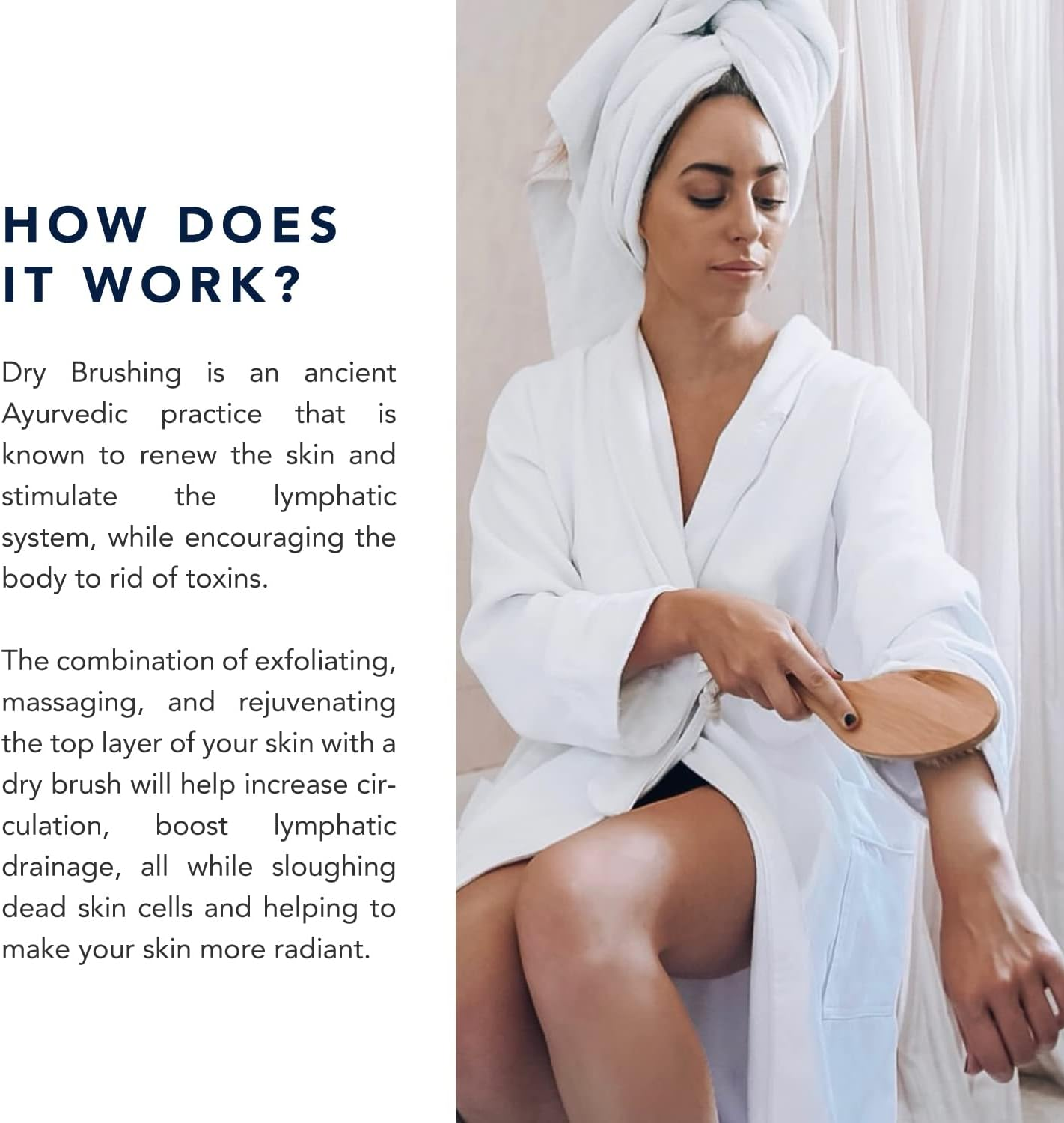 Conscious Coconut Dry Brush - Sustainable Bamboo Body Scrub Brush with Travel Bag and How-To Dry Brush Guide for Skin Care, Great Gift for Self Care, Exfoliating, Cellulite, Dry Skin - image number 6