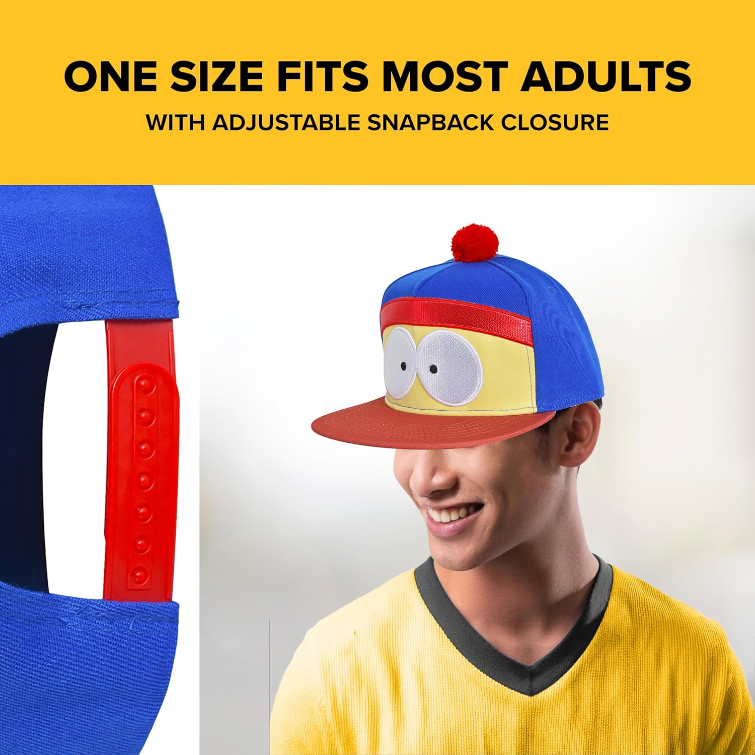 Concept One South Park Cap, Adjustable Snapback Baseball Hat with Flat Brim, Blue, One Size image number 3