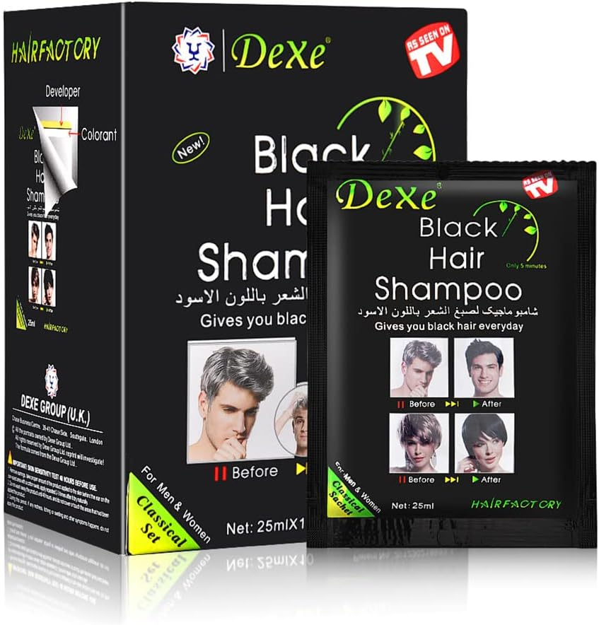 30 PCS Black Hair Shampoo 5 Mins Dye Hair into Black Herb Natural Faster Black Hair Restore Colorant Shampoo Treatment Restore Hair Shine, and Reduce Frizz, Regain Youth for Your Hair image number 1