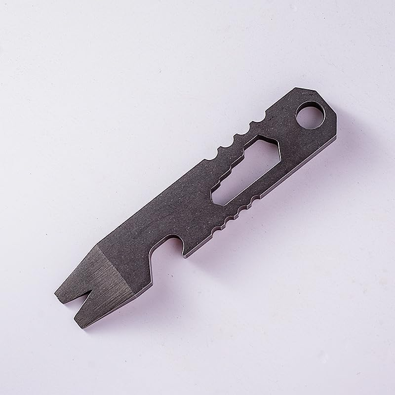 Micro Wrench Multi-Tool, Stainless Steel Construction, for Keychain, Auto, Camping, Hardwarepry Bar Titanium Bottle Opener Keychain Screwdriver image number 3